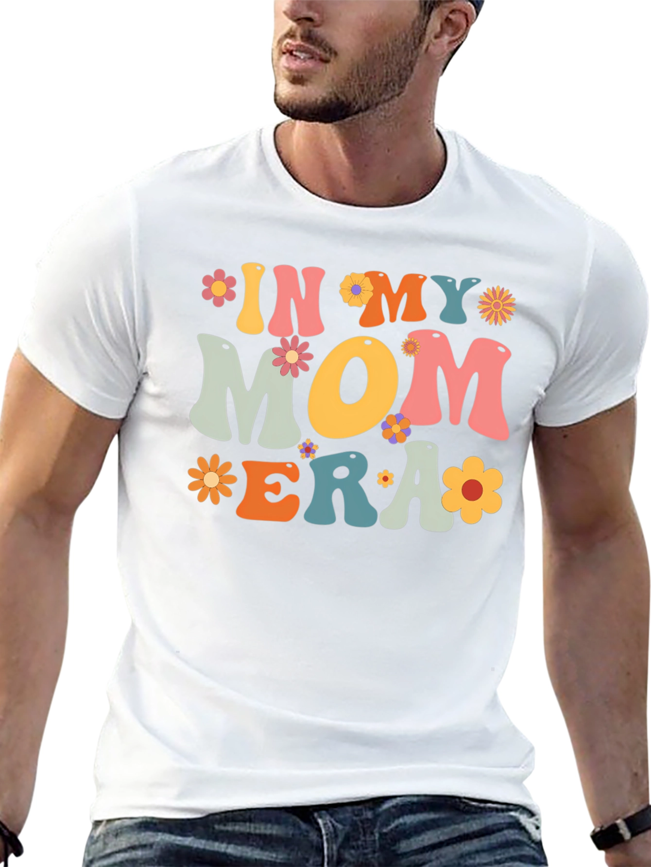 Black In My Mom Era Graphic Tee - Retro Floral T-Shirt view 13
