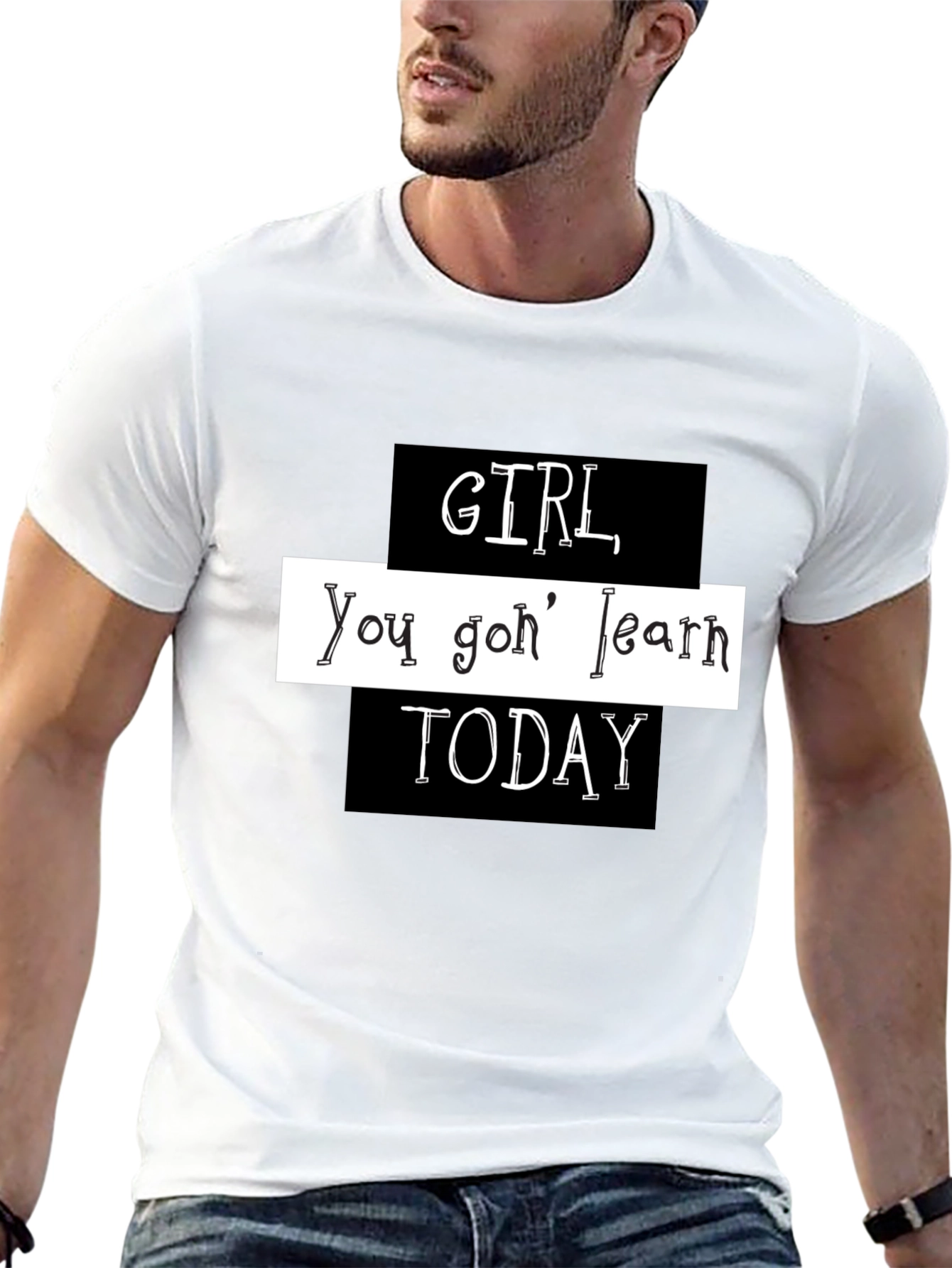 Black Girl You Gon' Learn Today Graphic T-Shirt view 13