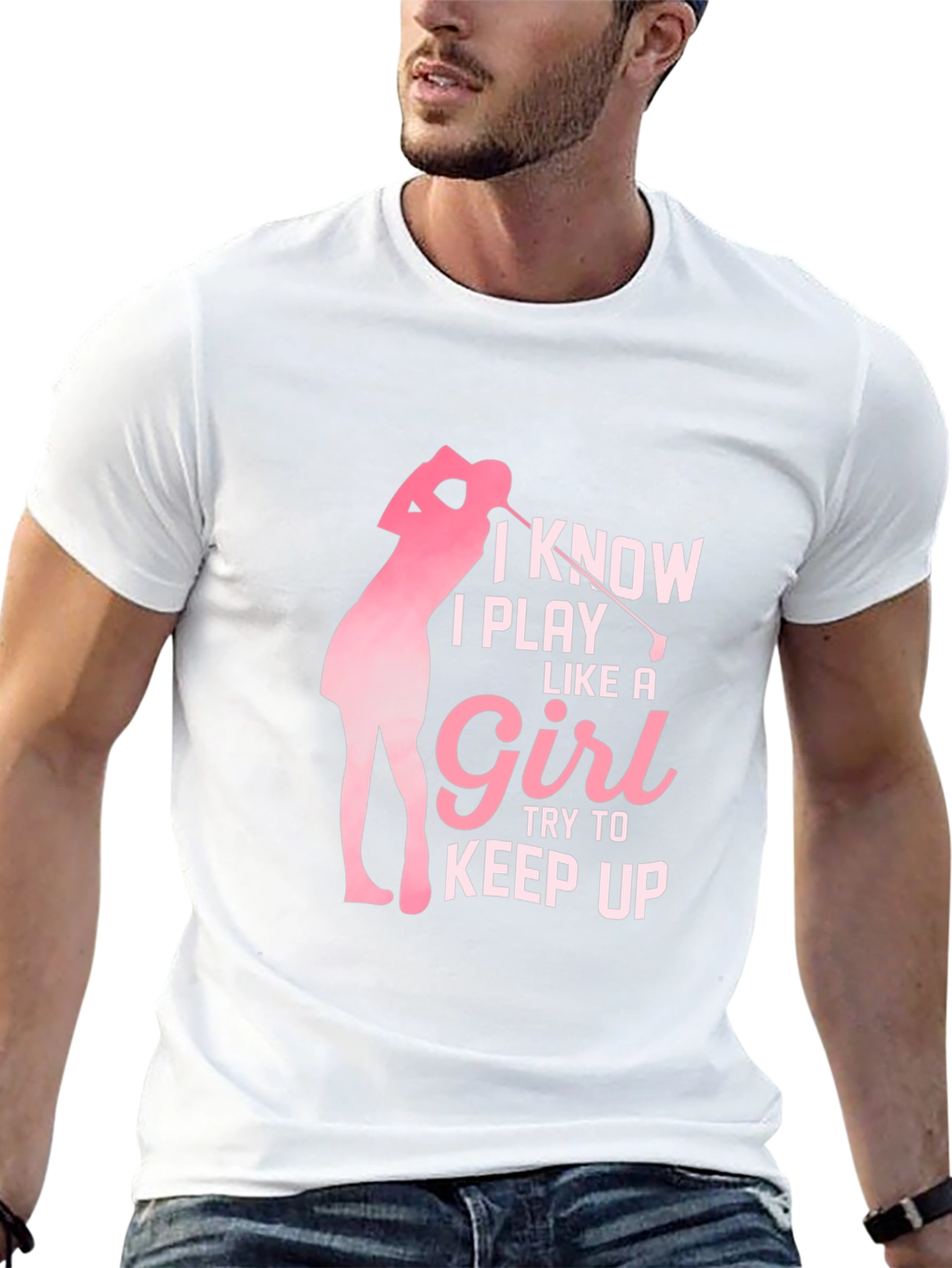 Black I Play Like a Girl Golf T-Shirt view 13