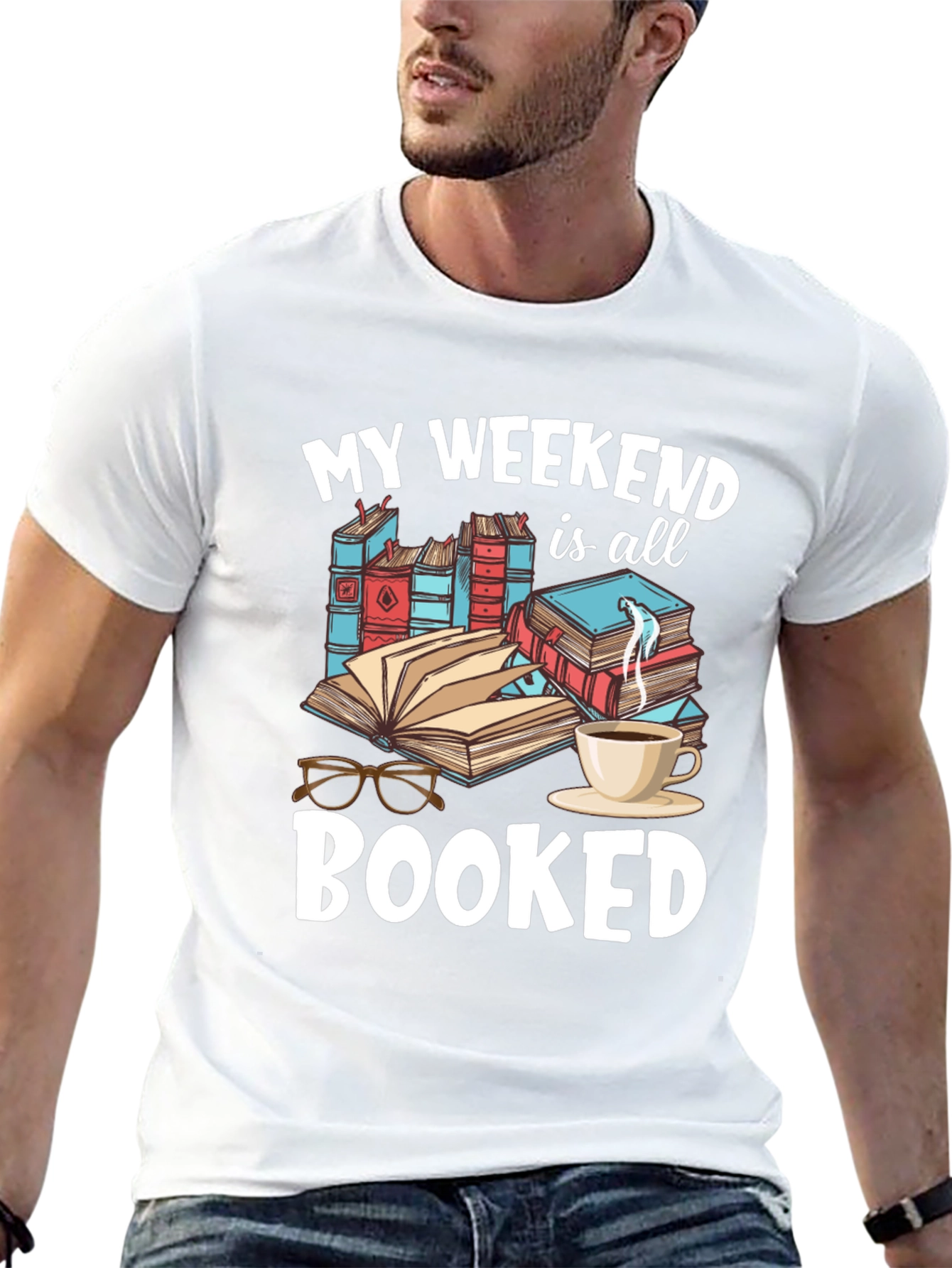 Black My Weekend is Booked T-Shirt - Reader Tee view 13