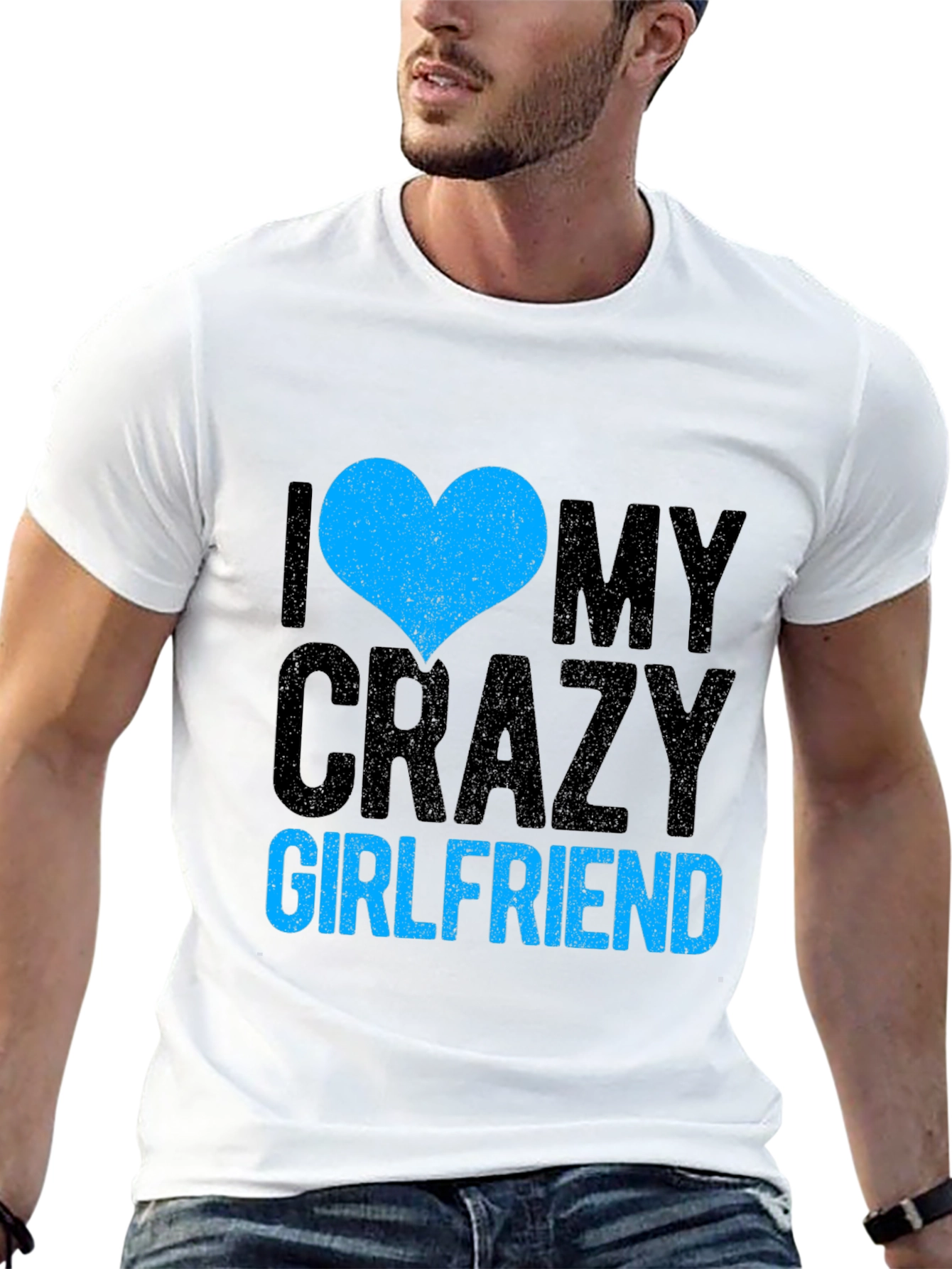 Black I Heart My Crazy Girlfriend - Novelty T-Shirt view 13