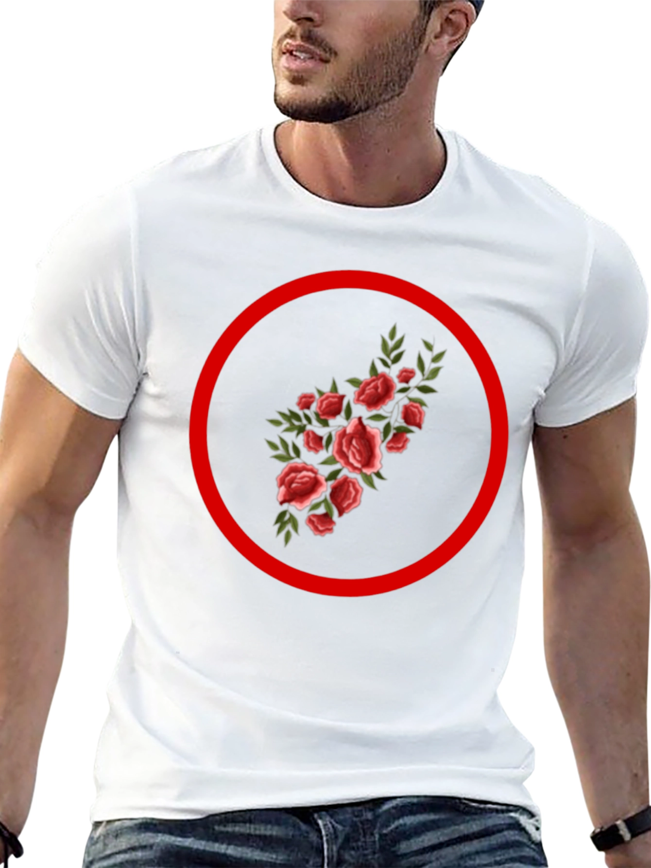 Floral Circle Graphic Tee - Trendy Streetwear - 13