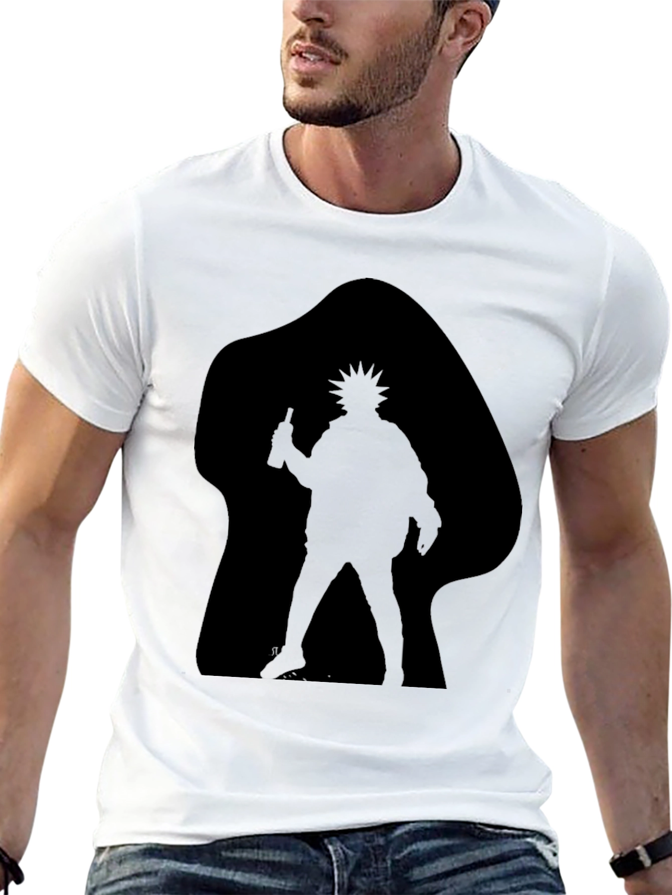 Black Silhouette Rick T-Shirt - Men's Black Graphic Tee view 13