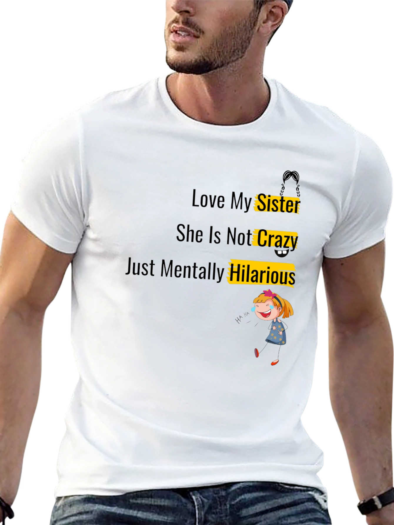 Black Love My Sister Graphic Tee - Funny Family Shirt view 13