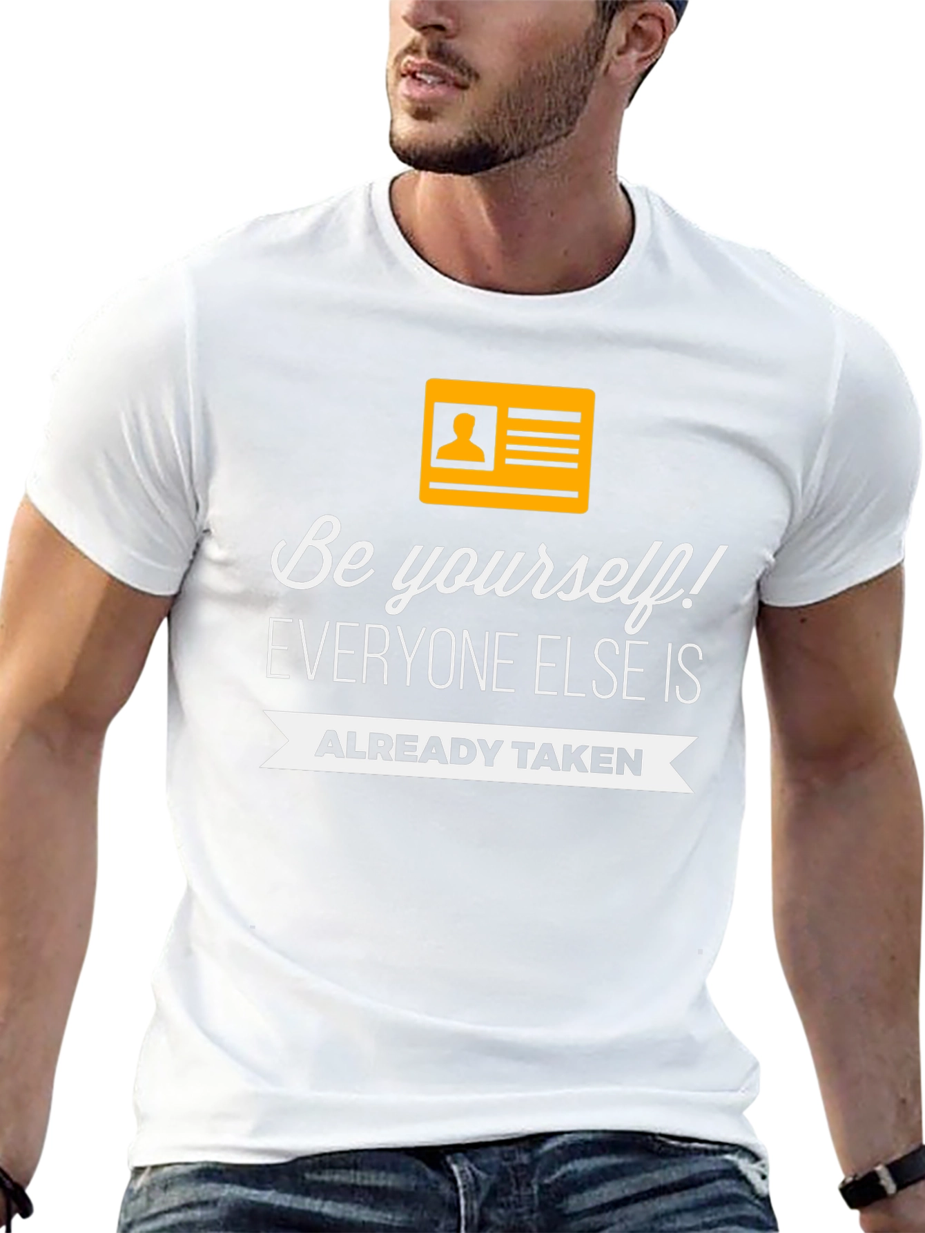 Black Be Yourself Graphic T-Shirt - Inspirational Quote view 13