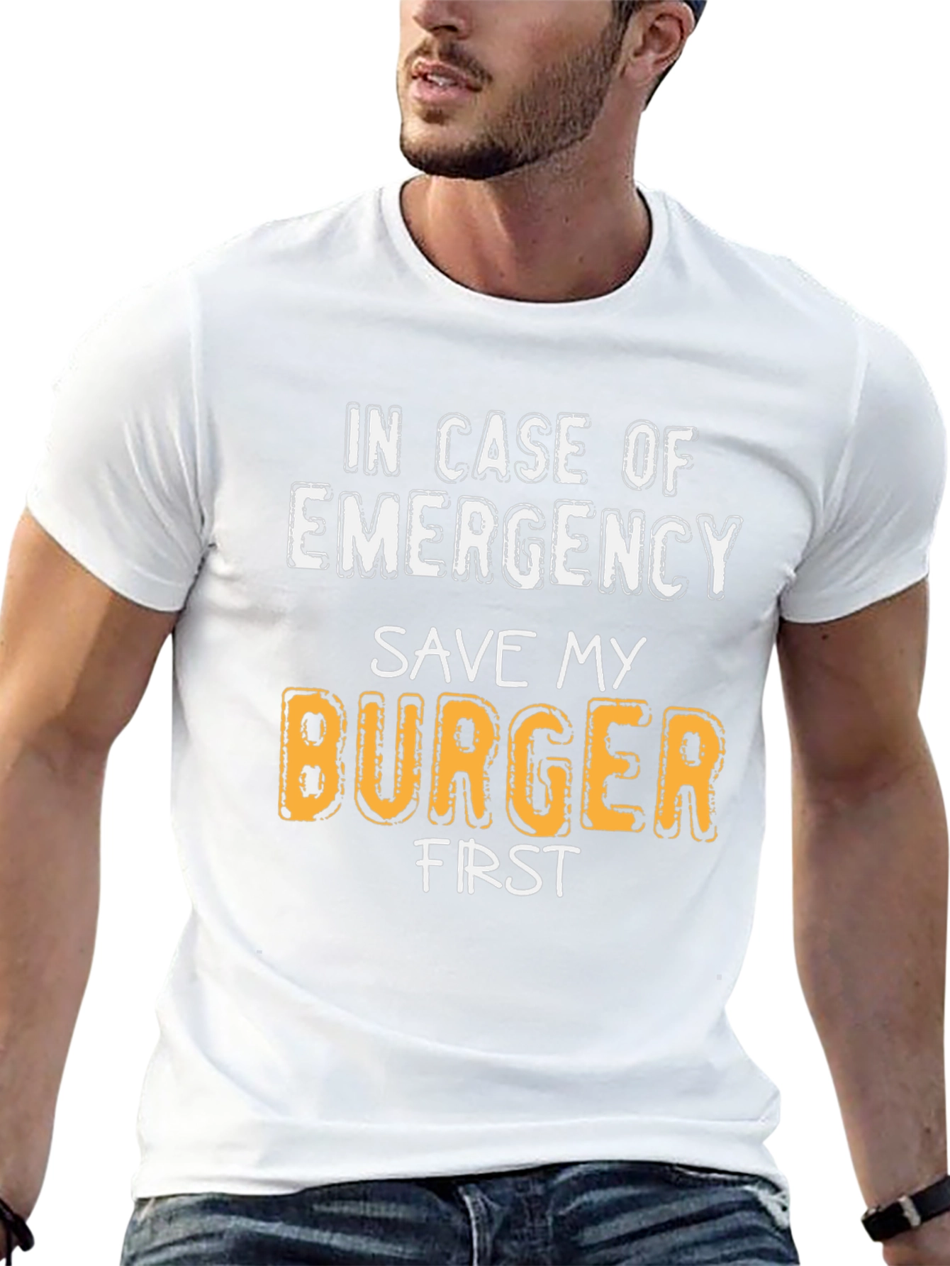 Black Save My Burger First T-Shirt view 13