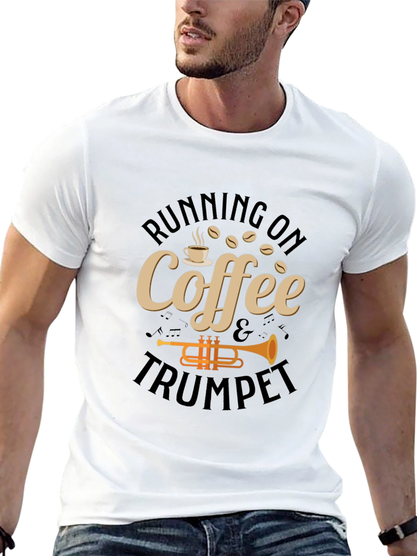Black Coffee & Trumpet T-Shirt - Music Lover Tee view 13