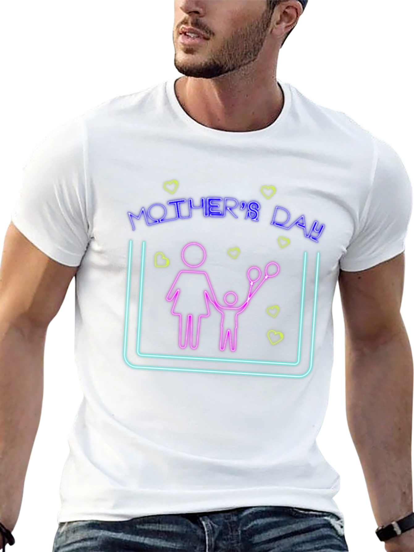 Black Mother's Day Graphic Tee - Neon Design view 13
