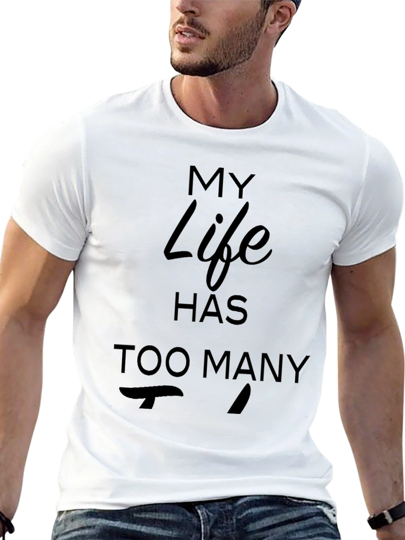 Black My Life Has Too Many Spoons T-Shirt - Unisex view 13