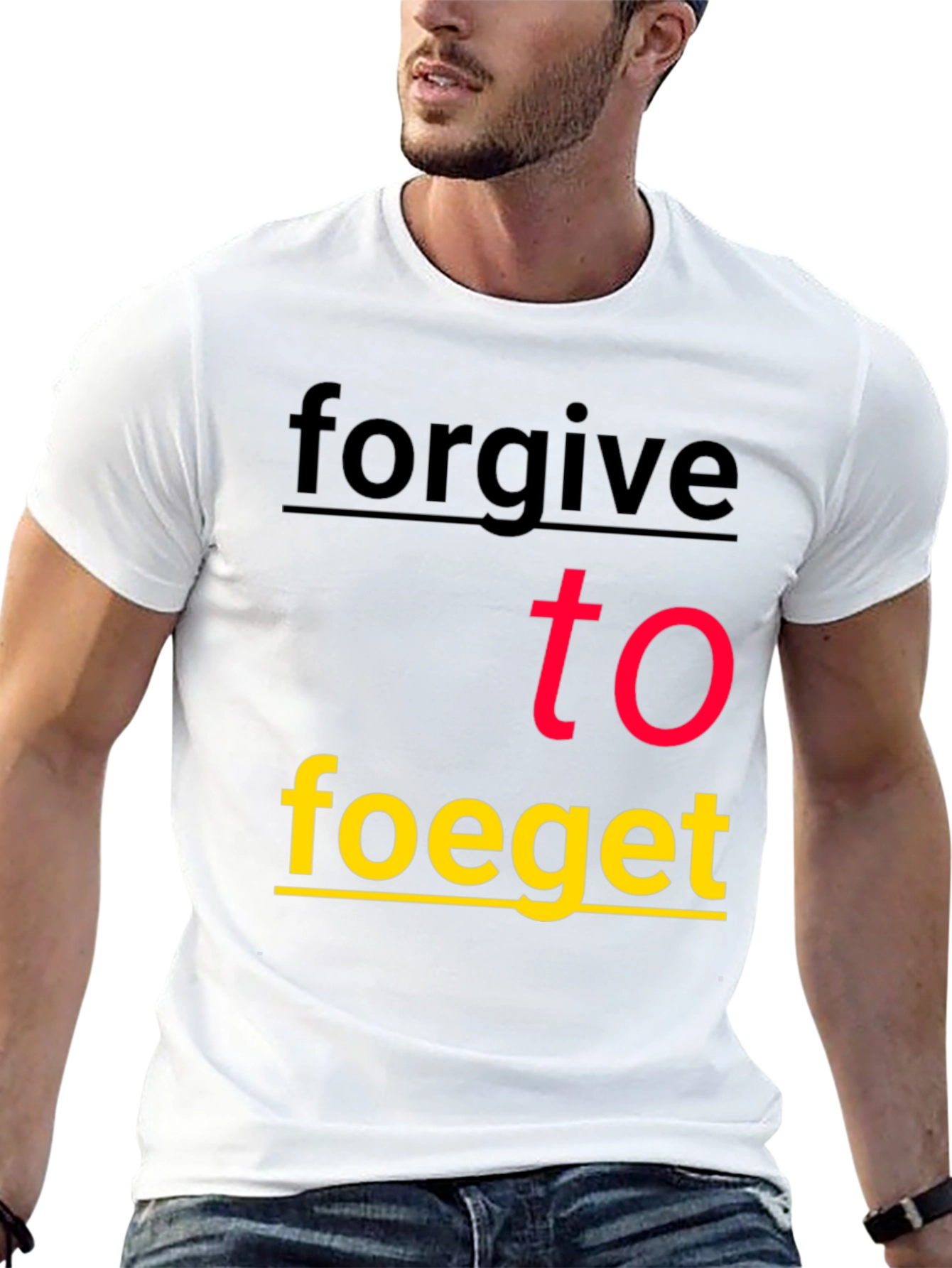 Black Forgive To Forget Graphic Tee - Stylish Black T-Shirt view 13