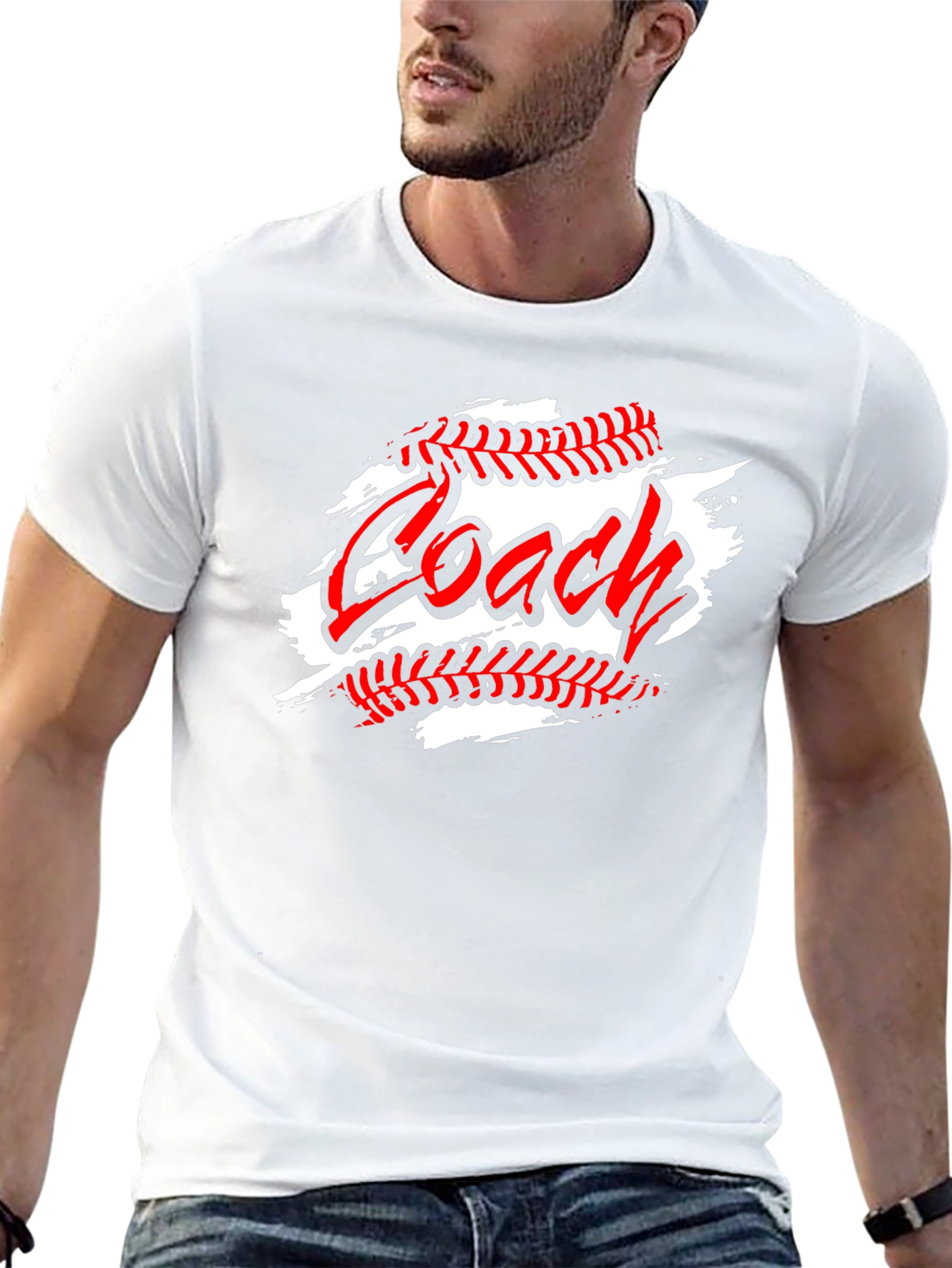 Black Baseball Coach T-Shirt - Sporty Crew Neck Tee view 13