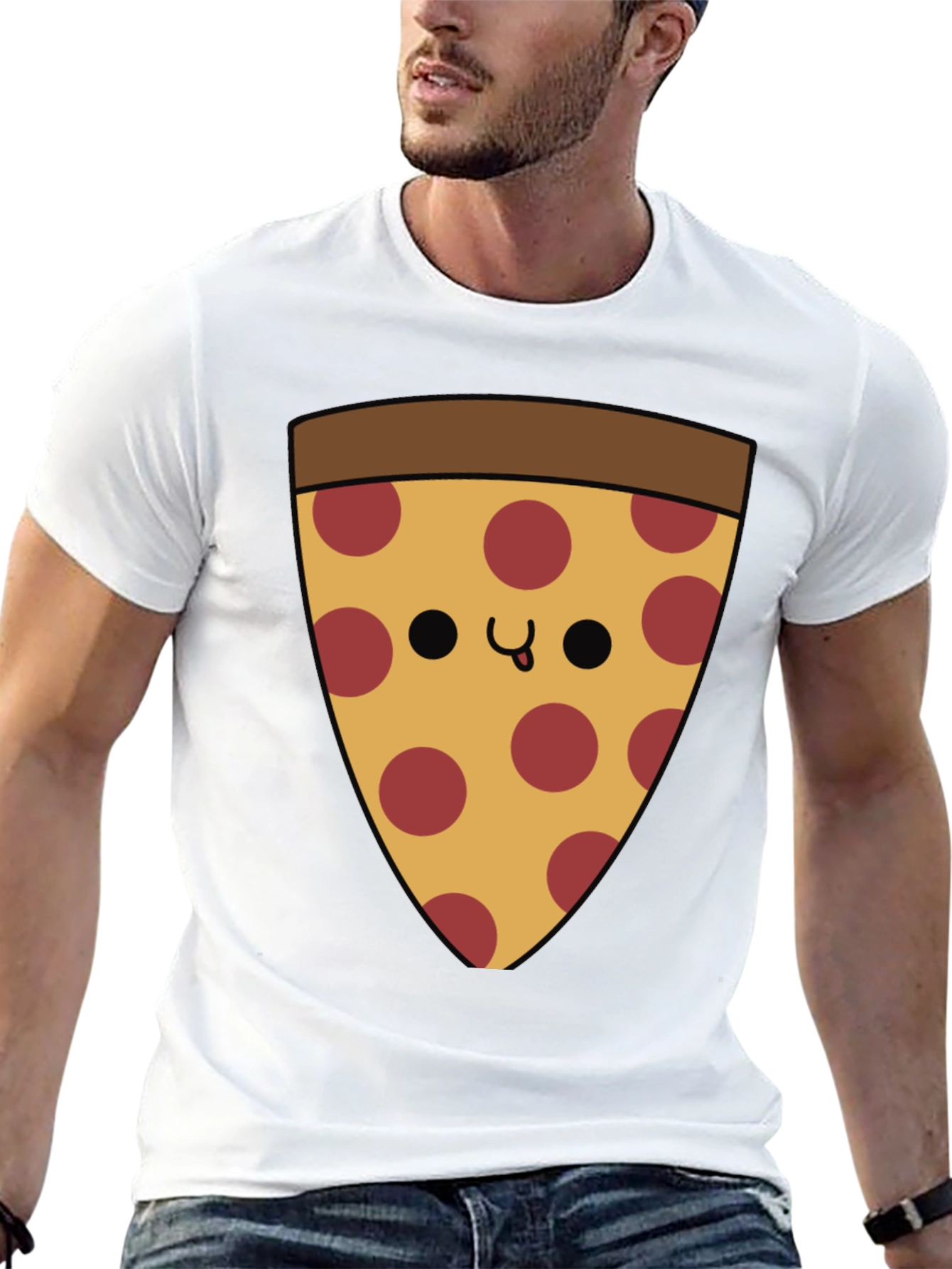 Black Pizza Slice Graphic T-Shirt - Casual Comfort view 13