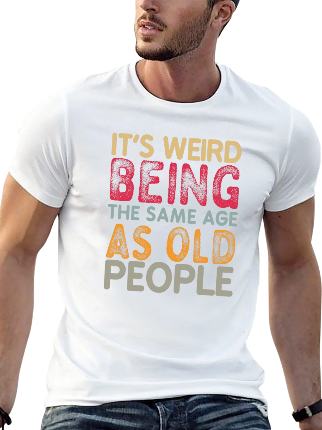 Black Funny 'Same Age as Old People' Graphic T-Shirt view 13