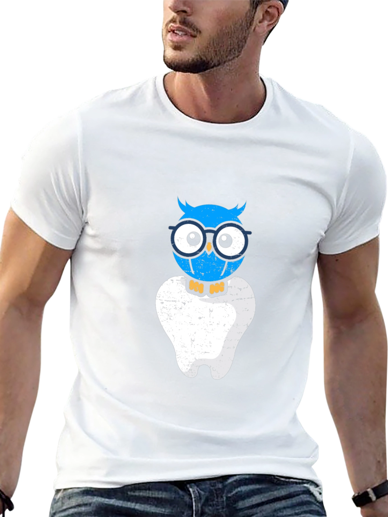 Black Funny Owl Dentist T-Shirt view 13