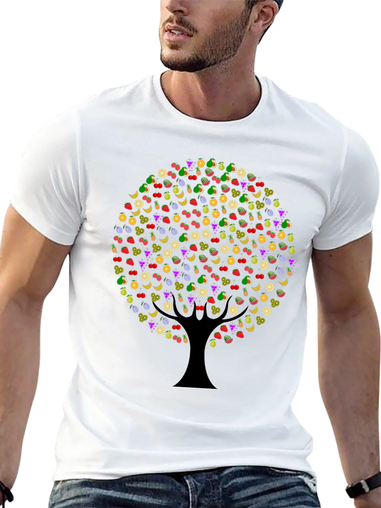 Black Fruit Tree Graphic Tee - Unique Design view 13