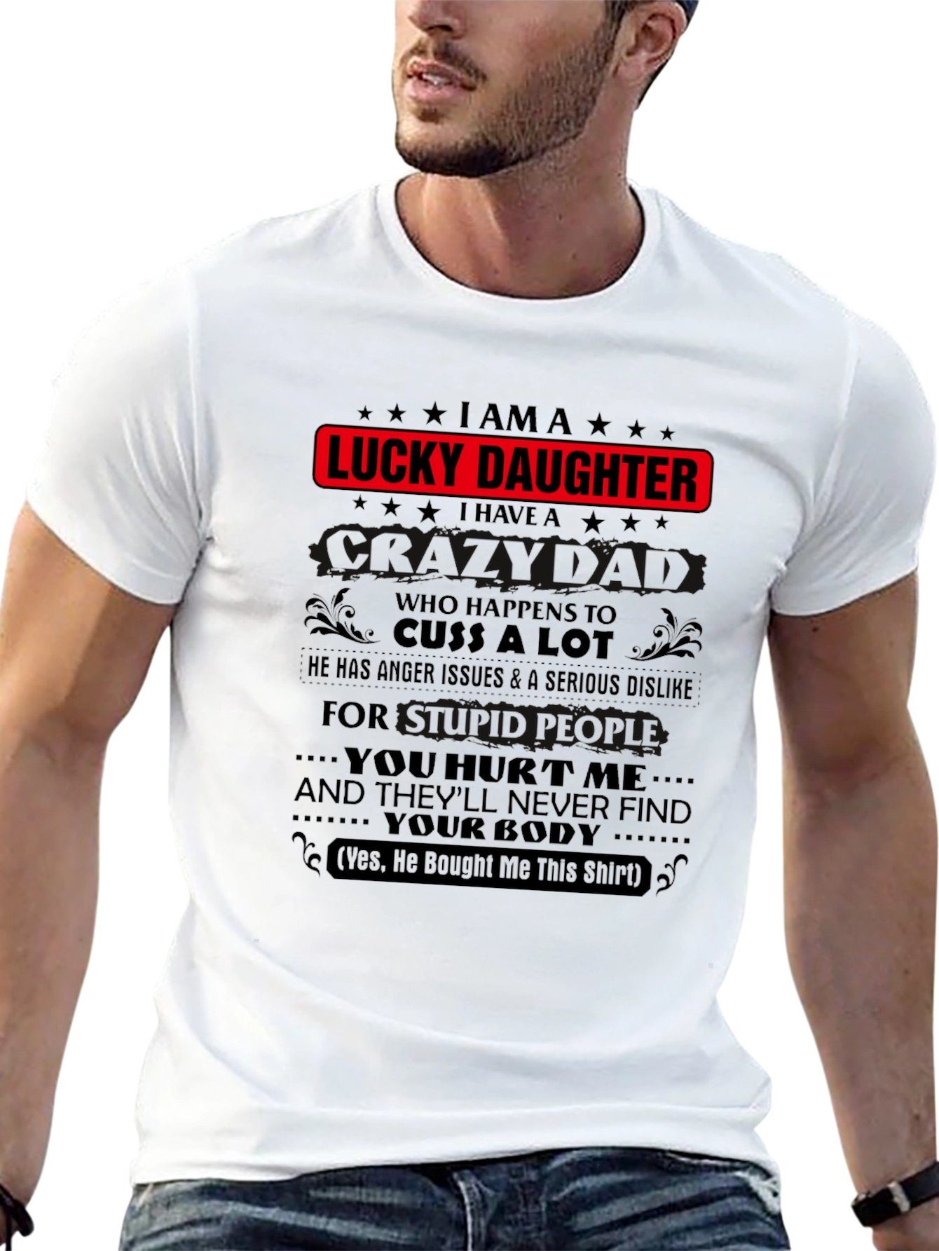 Black Lucky Daughter Graphic Tee - Black view 13