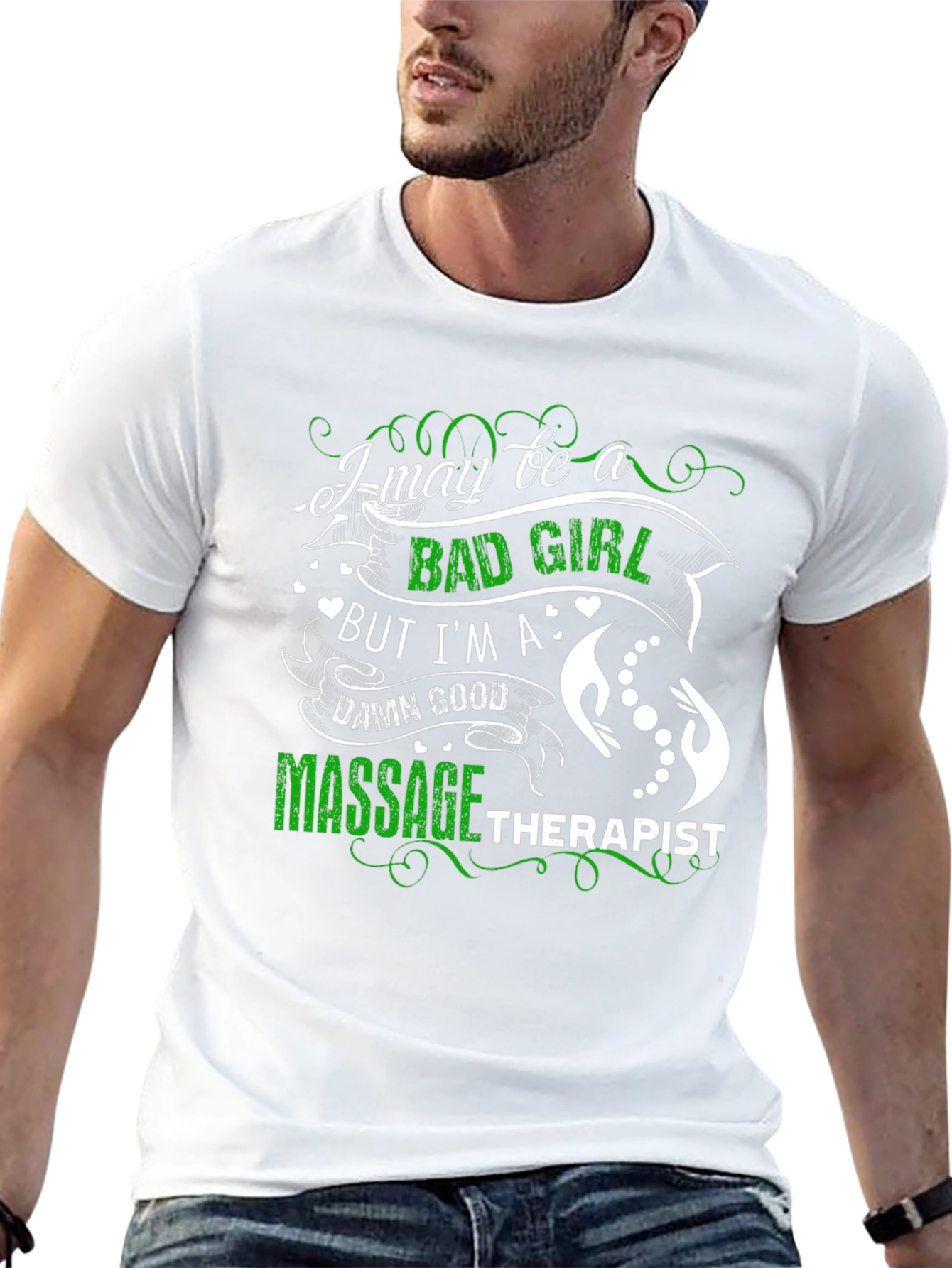 Black Bad Girl Massage Therapist T-Shirt view 13