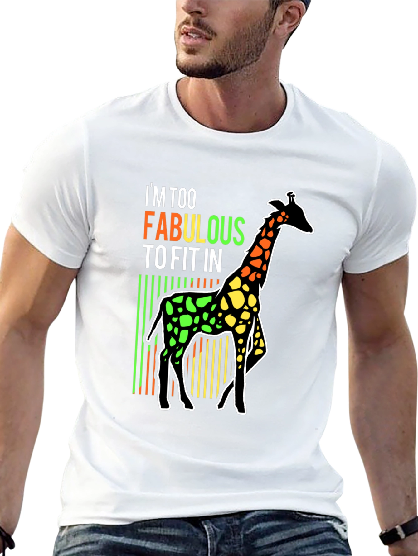 Black Fabulous Giraffe T-Shirt - Unique Design view 13