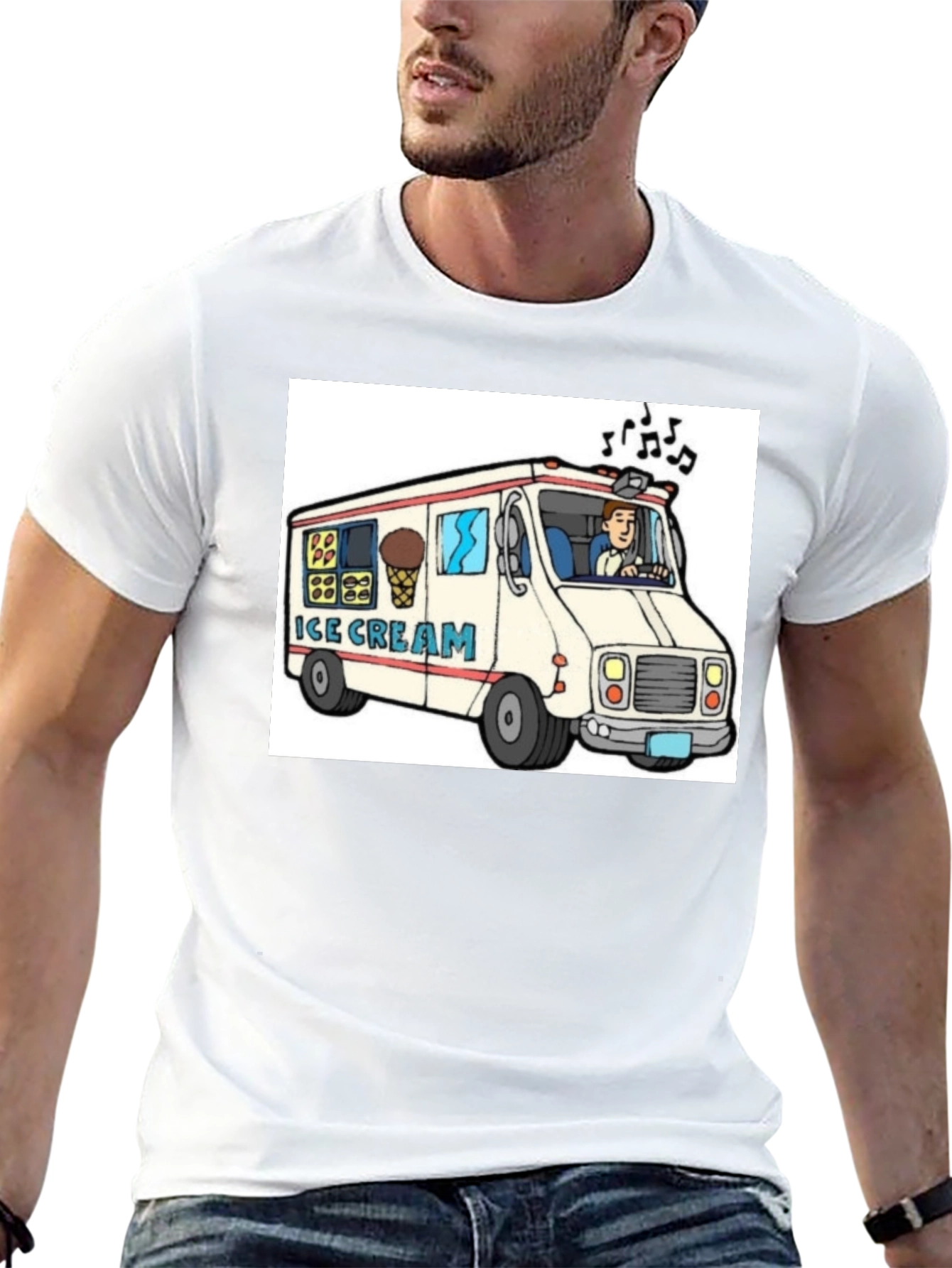 Black Ice Cream Truck Graphic Tee - Fun Summer Shirt view 13