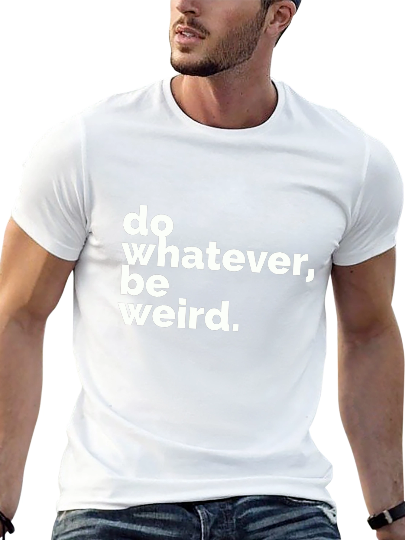 Black Do Whatever, Be Weird T-Shirt - Black Crew Neck Tee view 13
