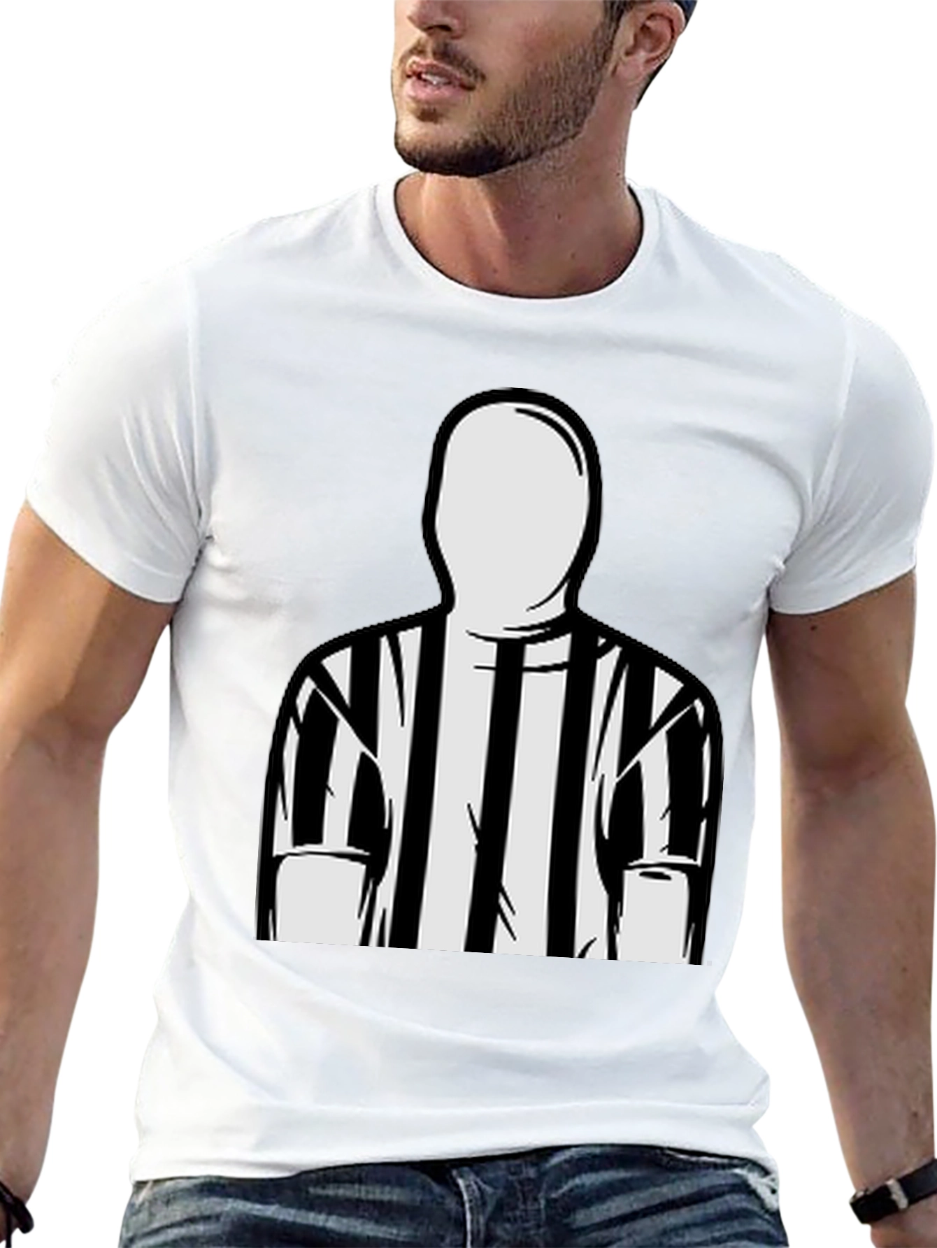 Black Referee Striped T-Shirt view 13