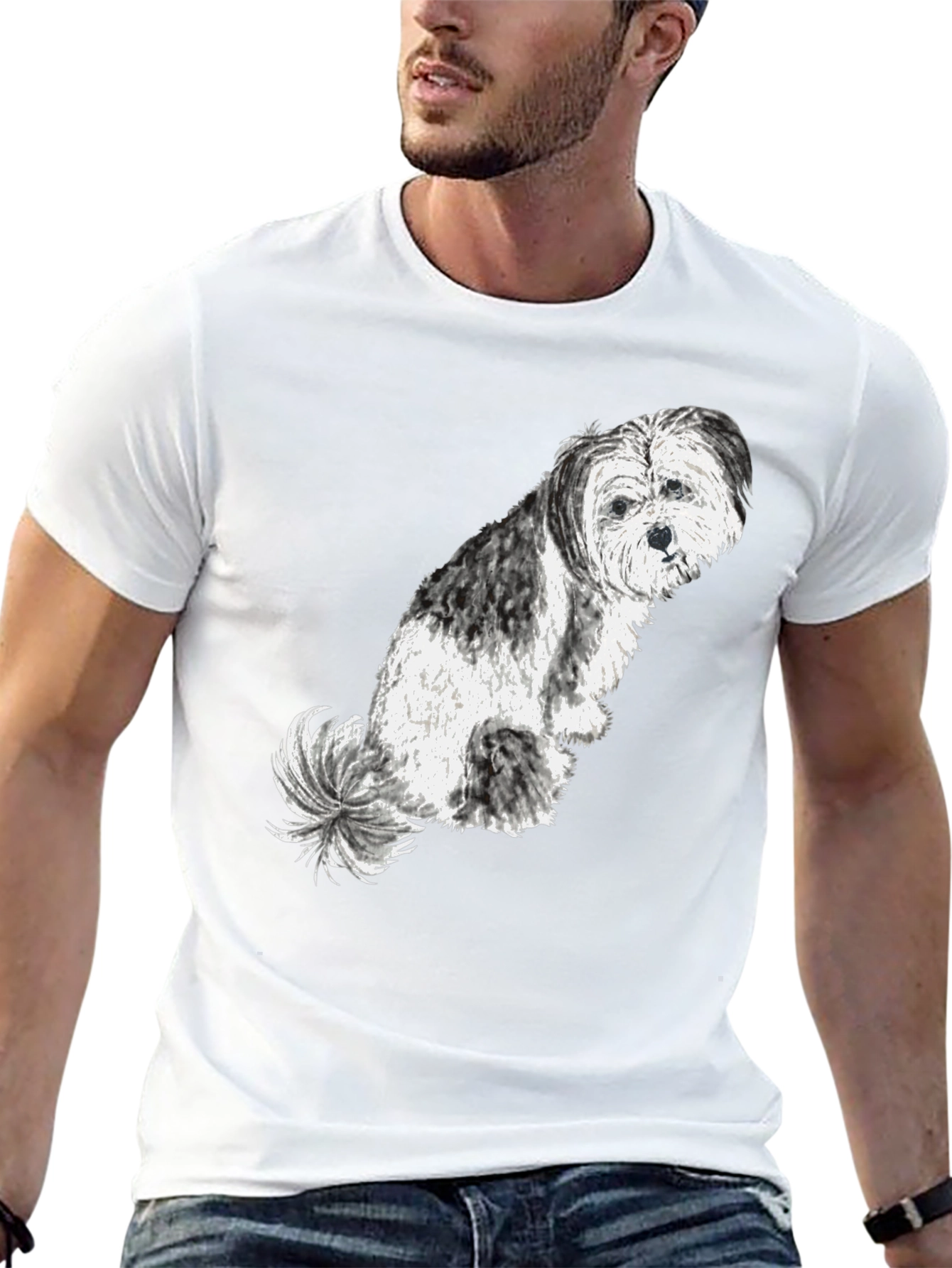 Black Dog Lover Tee - Cute Shih Tzu Graphic T-Shirt view 13