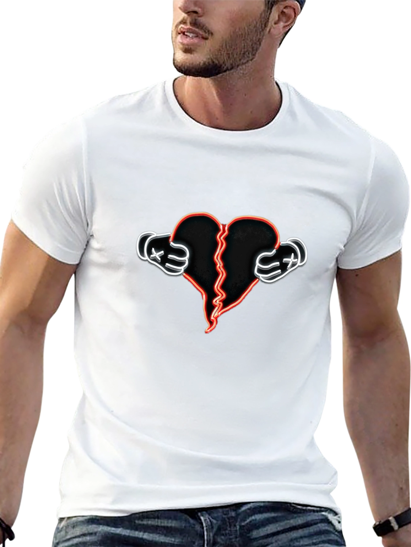 Black Broken Heart Graphic Tee view 13