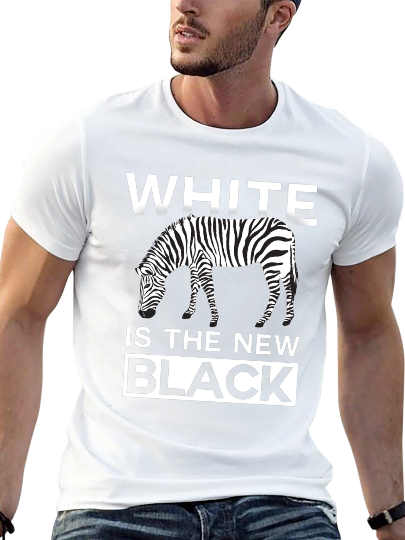 Black White Is The New Black Zebra Graphic T-Shirt view 13