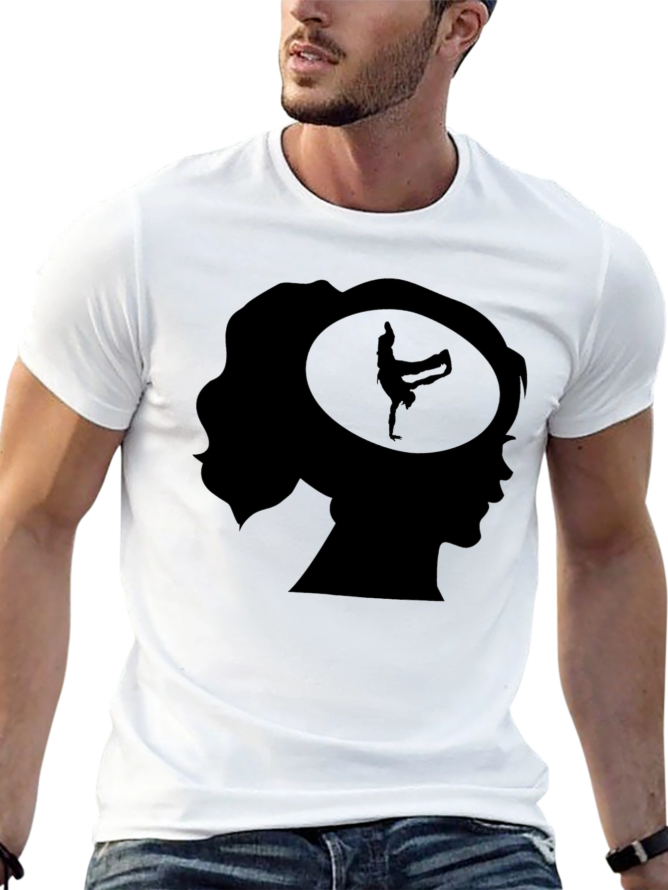 Black Breakdancer Mind T-Shirt - Black Graphic Tee view 13