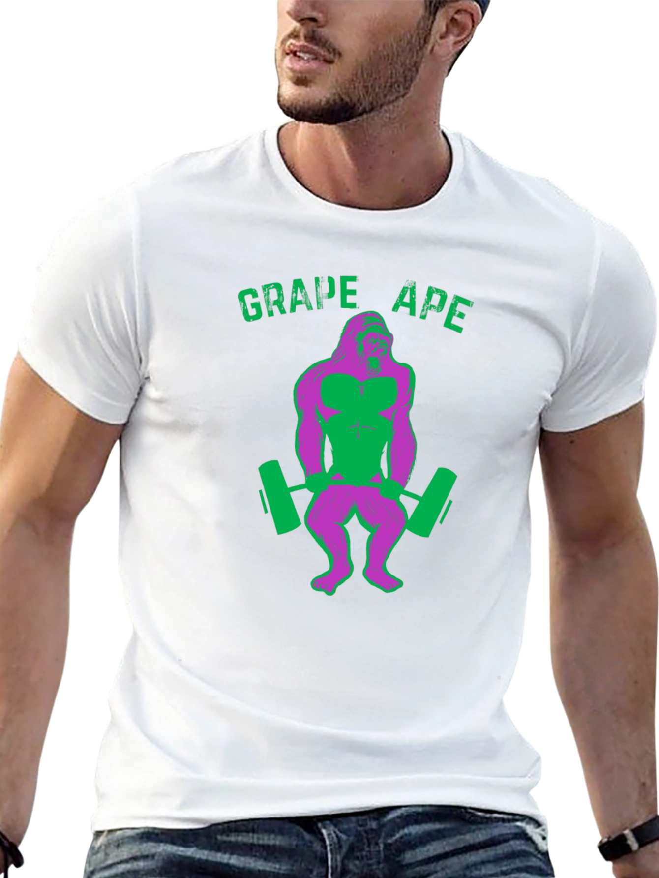 Black Grape Ape Gym T-Shirt - Funny Workout Shirt view 13