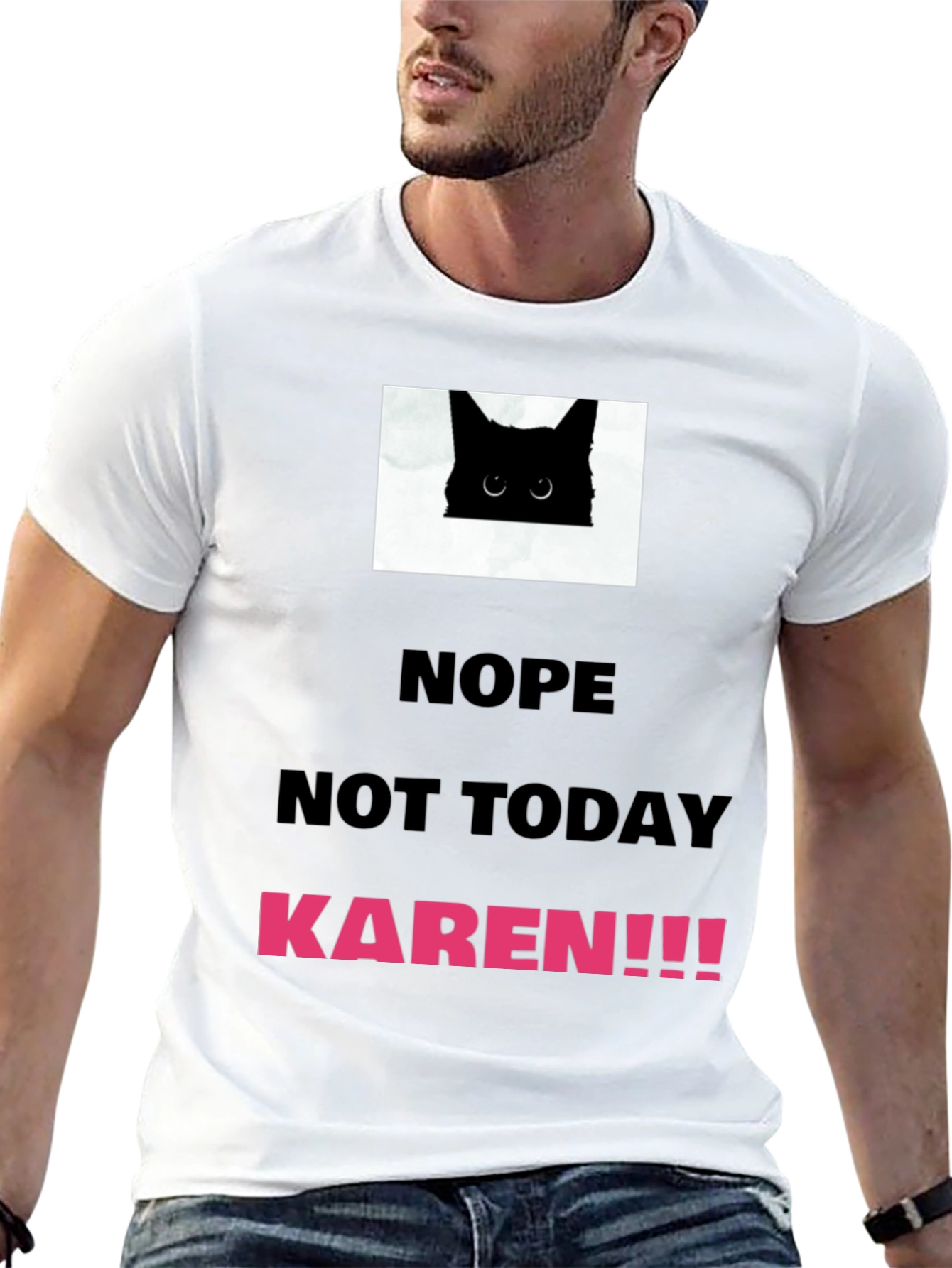 Black Nope Not Today Karen T-Shirt view 13