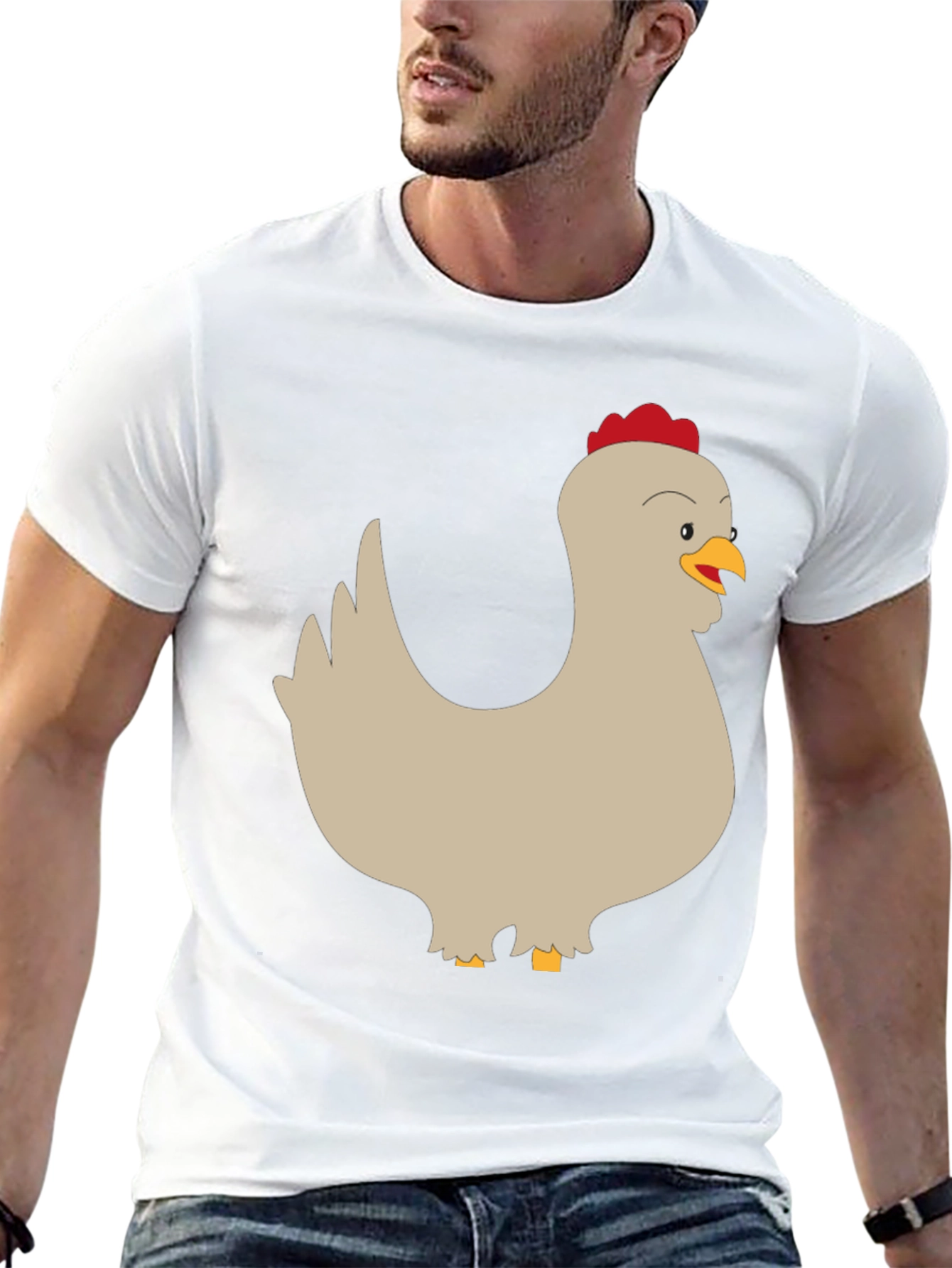 Black Funny Chicken Graphic Tee - Men's Black T-Shirt view 13