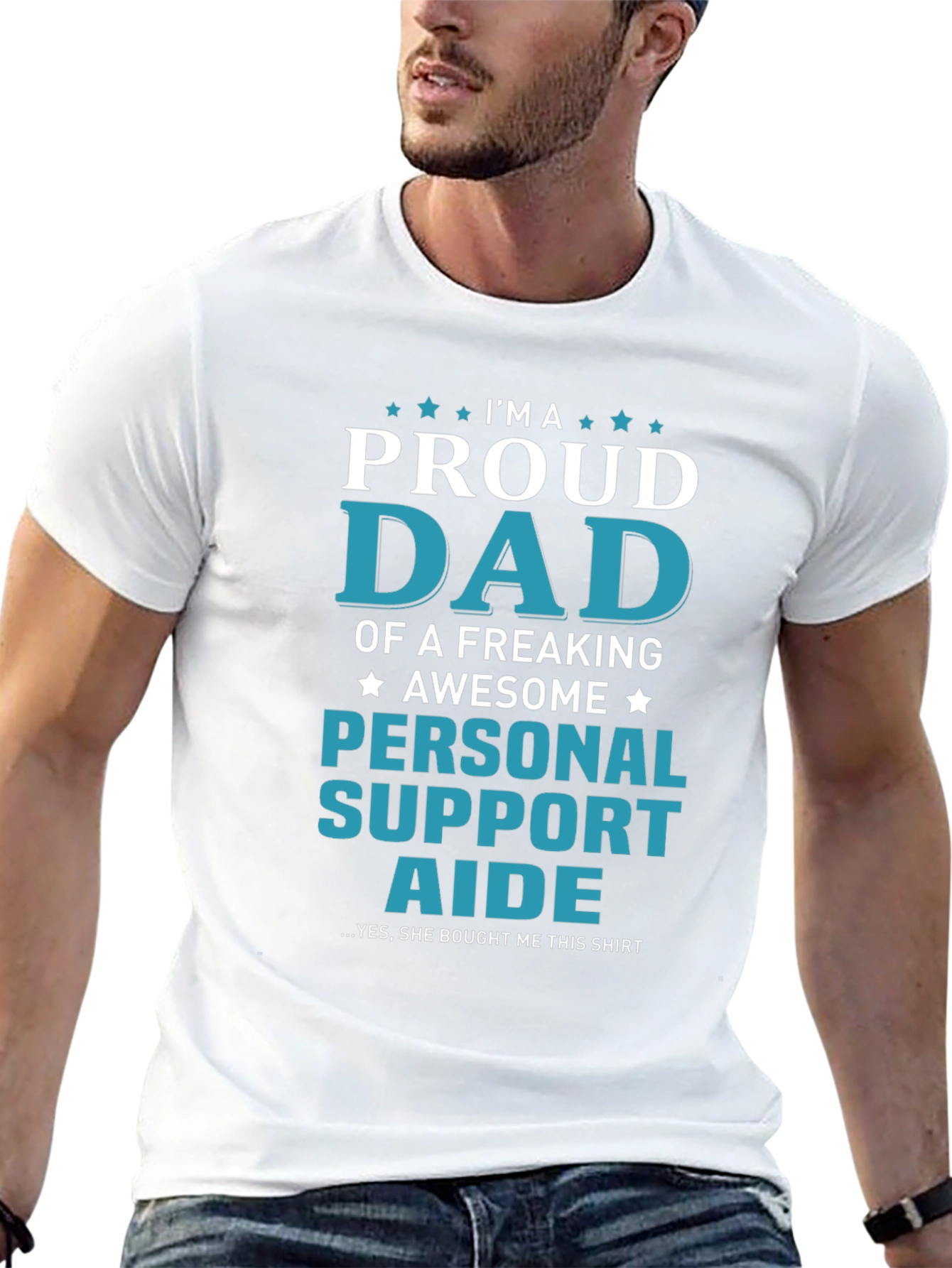 Black Proud Personal Support Aide Dad T-Shirt view 13