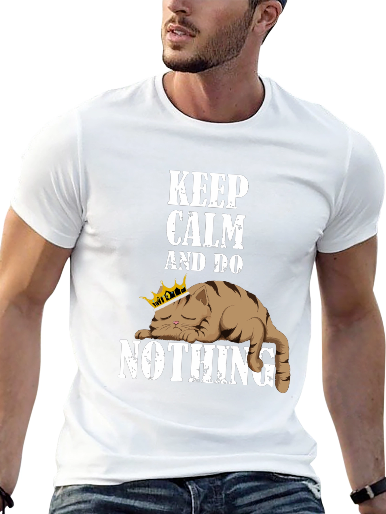 Black Keep Calm Cat T-Shirt view 13