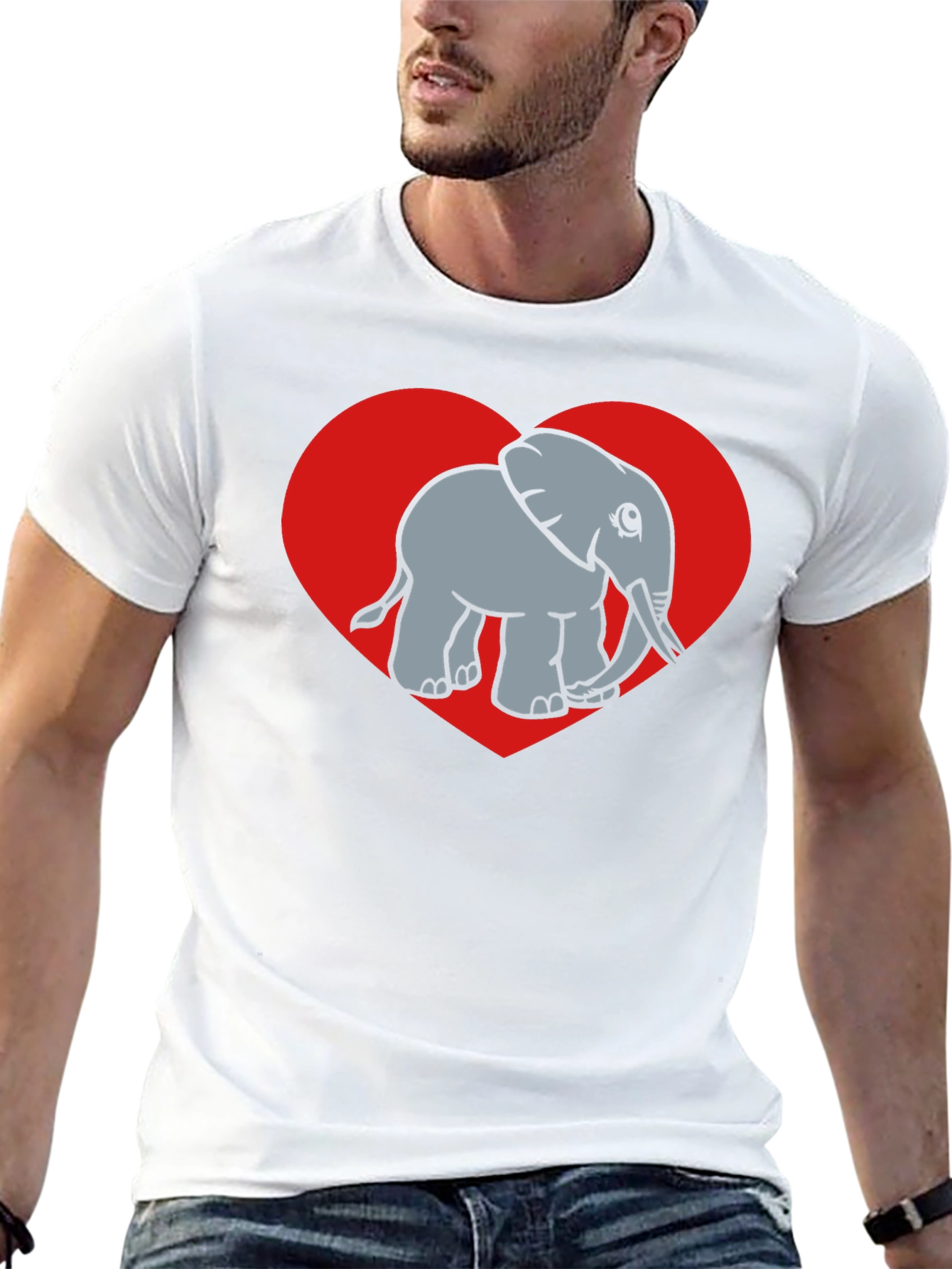 Black Elephant Heart Graphic Tee - Black view 13