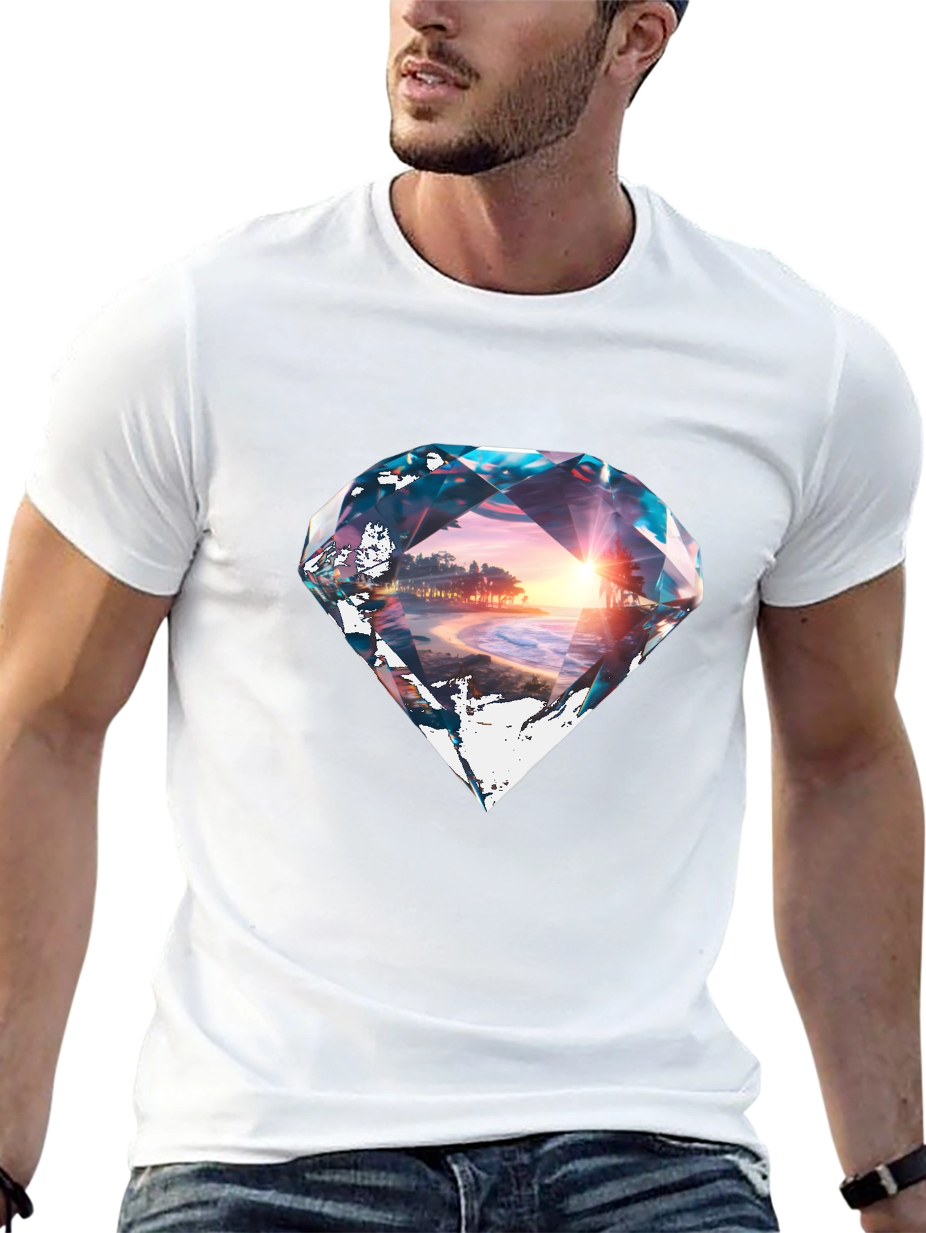 Black Diamond Beach Graphic Black T-Shirt view 13