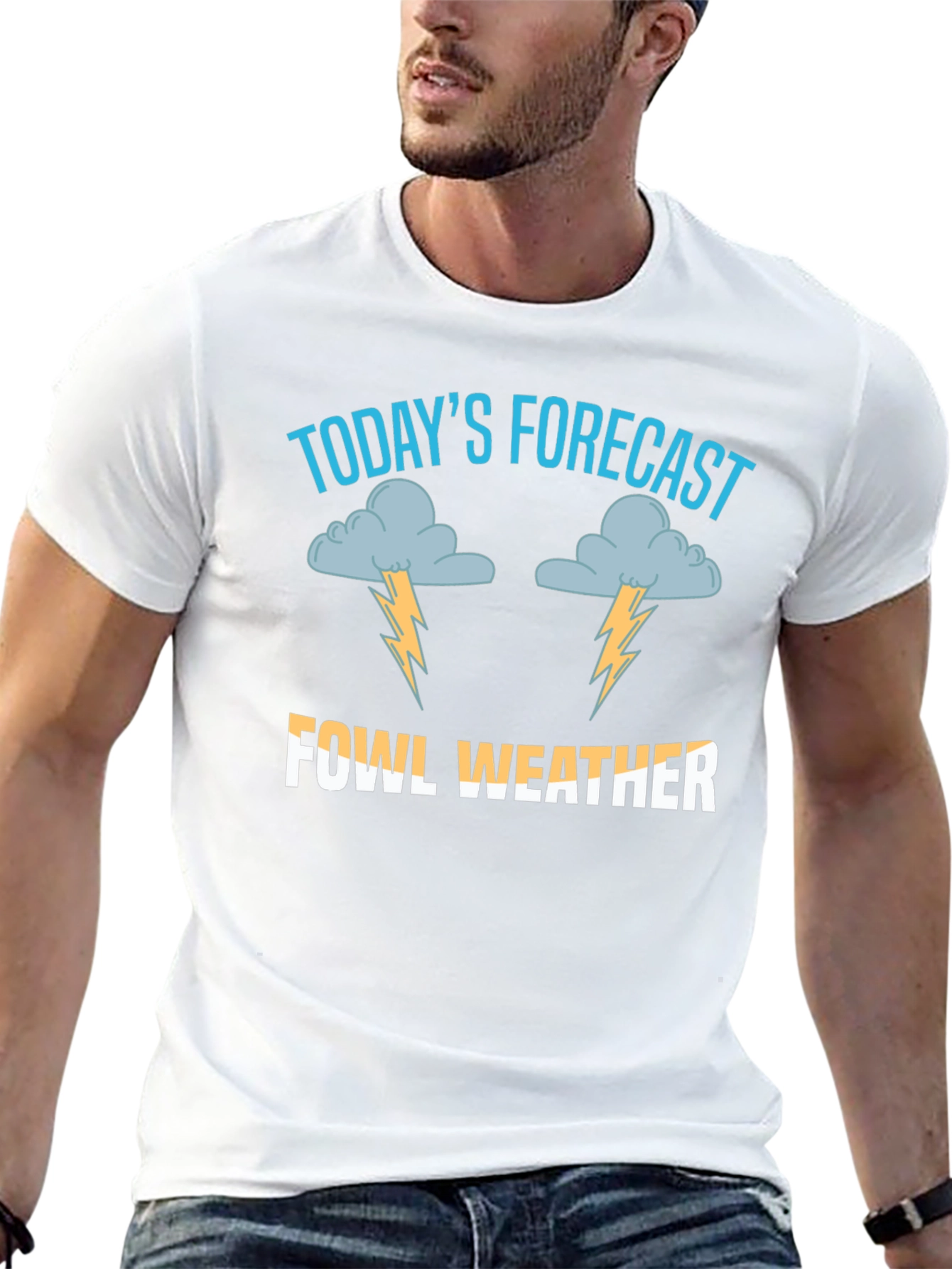 Black Fowl Weather T-Shirt - Funny Weather Forecast Tee view 13