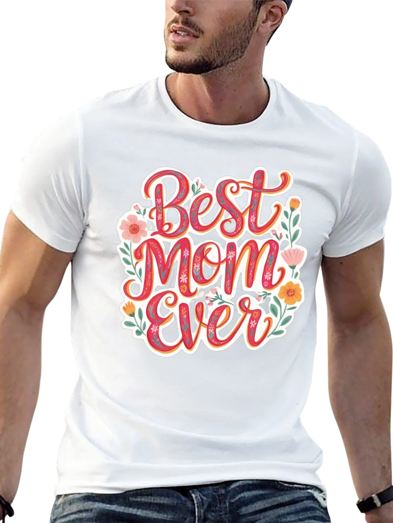 Black Best Mom Ever Floral T-Shirt view 13