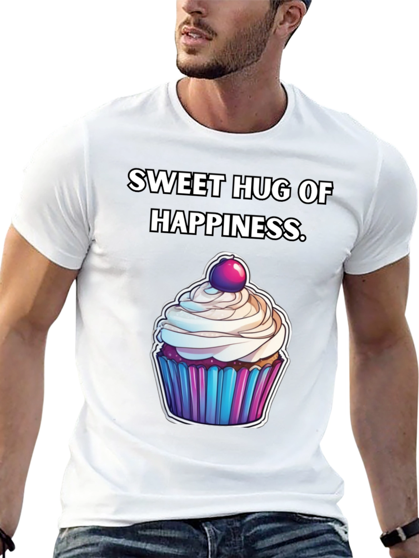 Black Sweet Hug of Happiness T-Shirt view 13