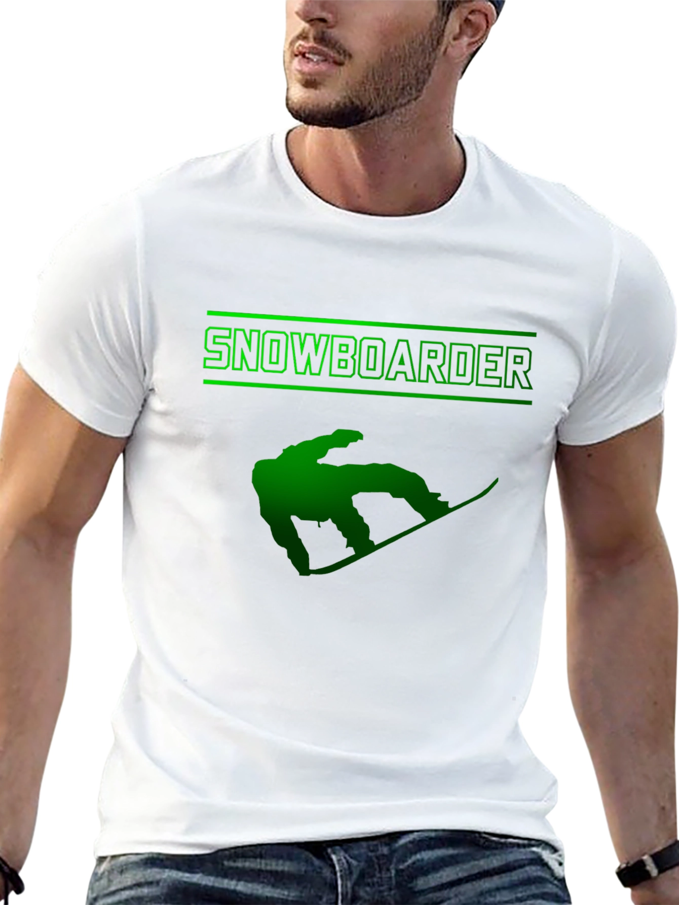 Black Snowboarder Graphic T-Shirt - Black view 13