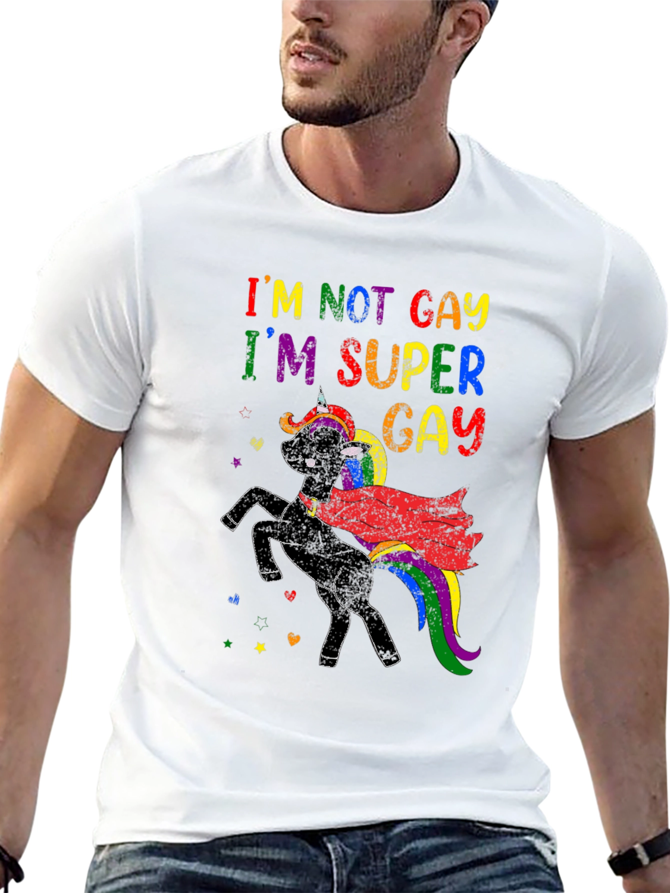 Black I'm Super Gay Unicorn T-Shirt view 13