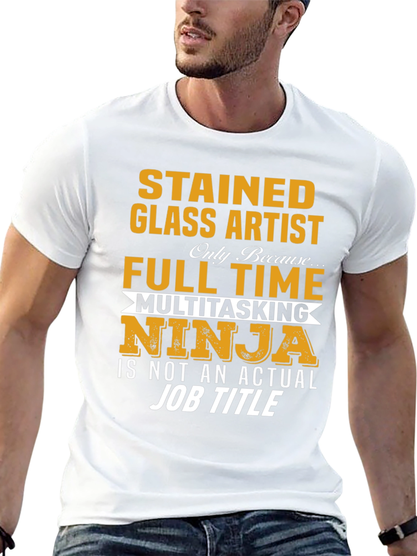 Black Stained Glass Artist T-Shirt view 13