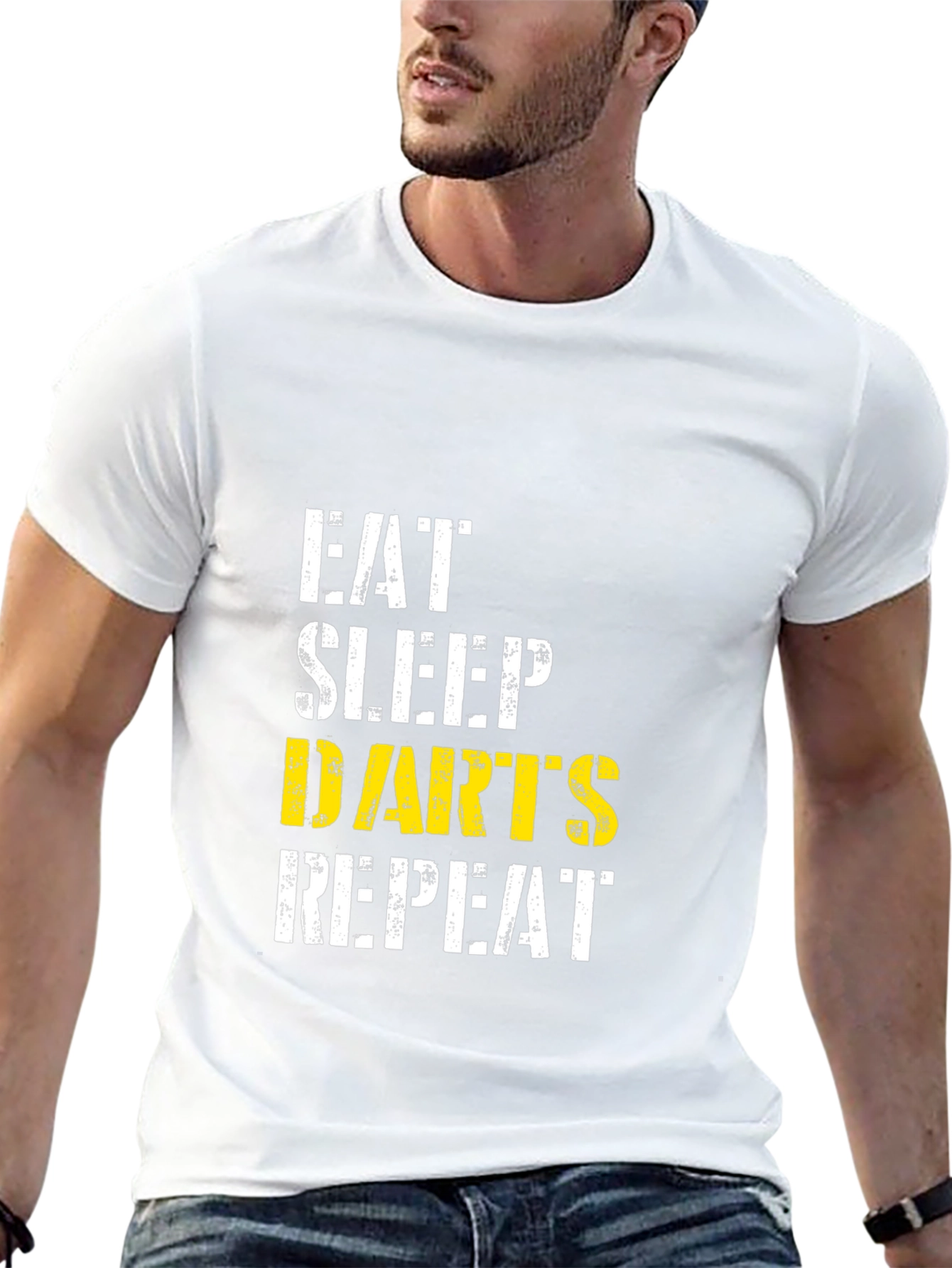 Black Eat Sleep Darts Repeat Black T-Shirt view 13