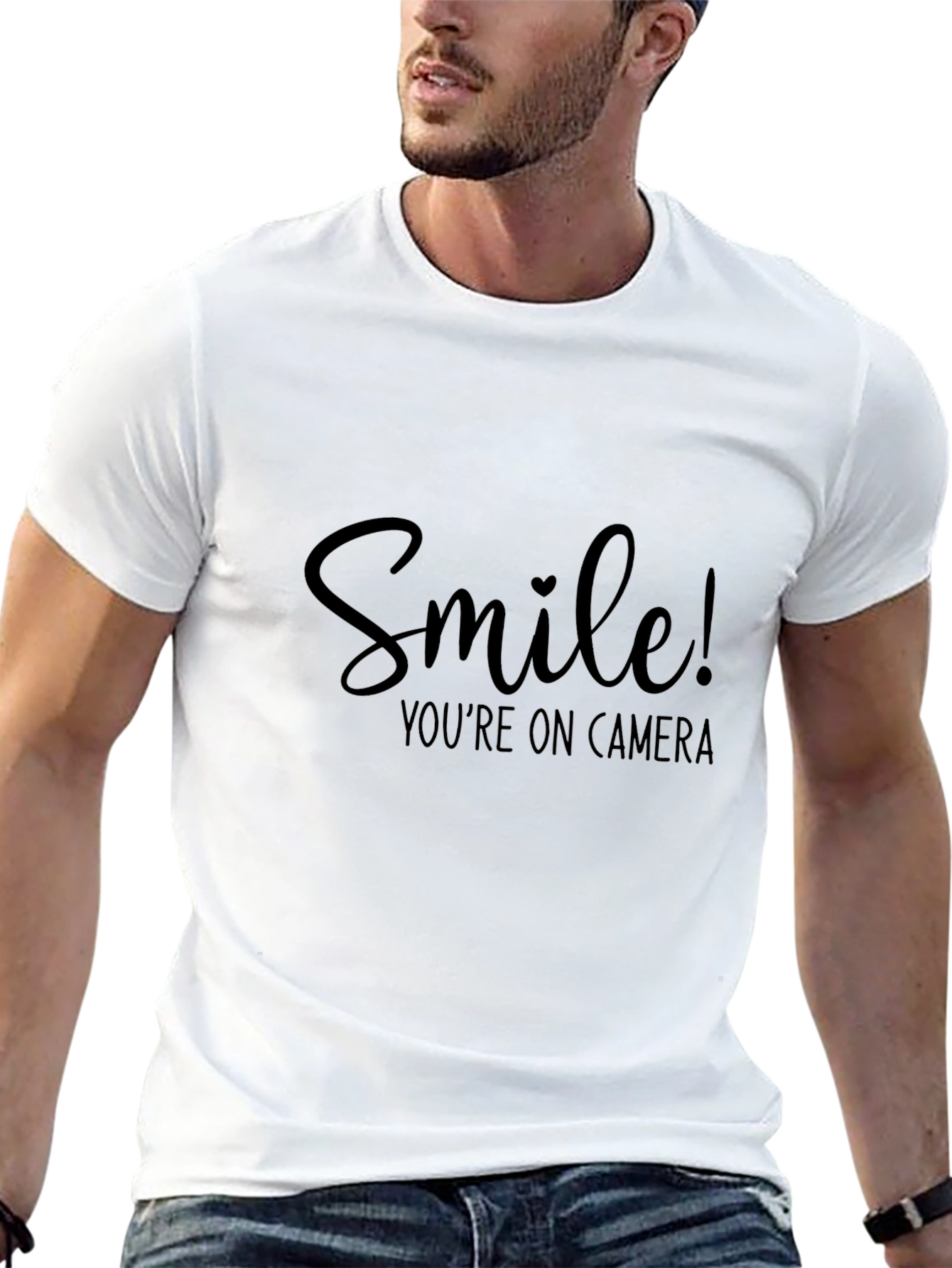 Black Smile You're On Camera Black T-Shirt view 13