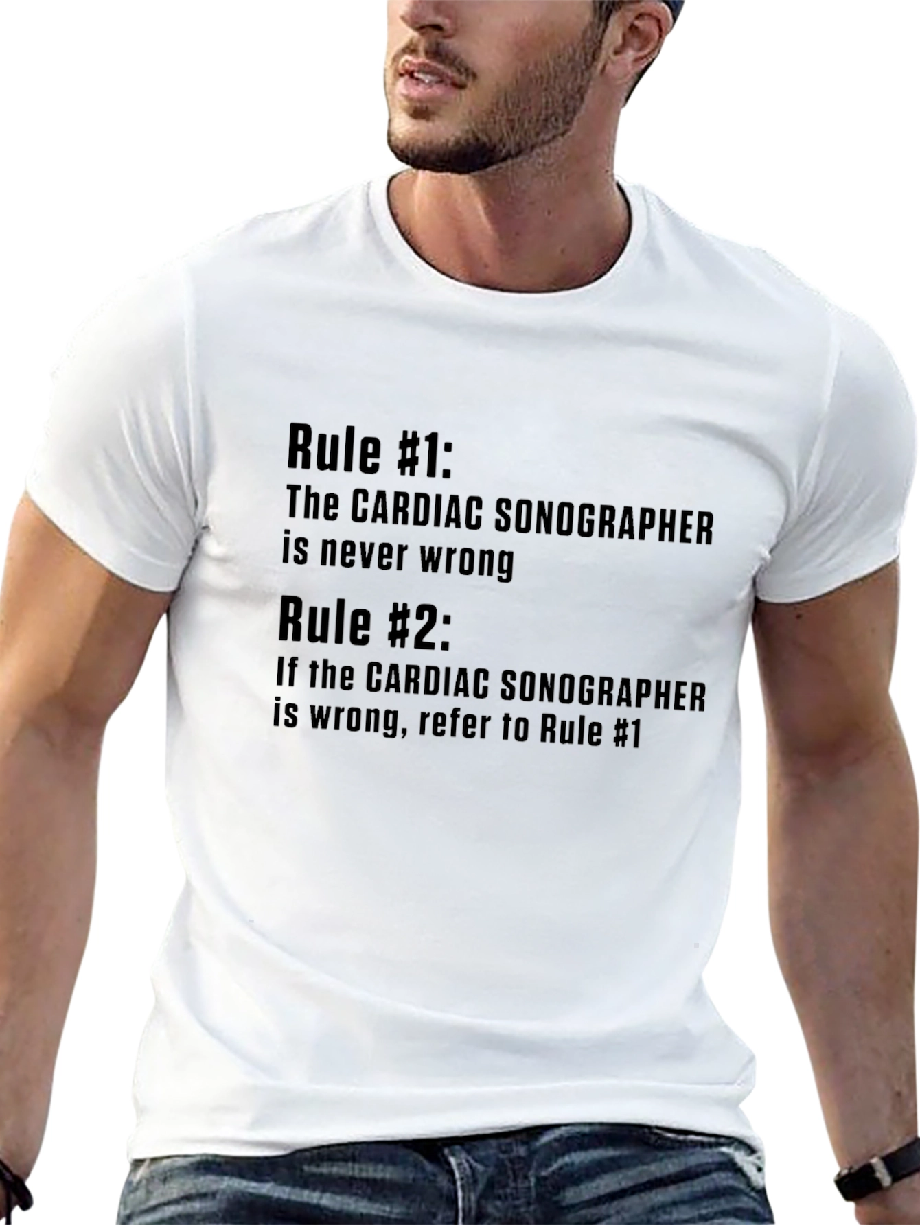 Black Cardiac Sonographer Rules Black T-Shirt view 13