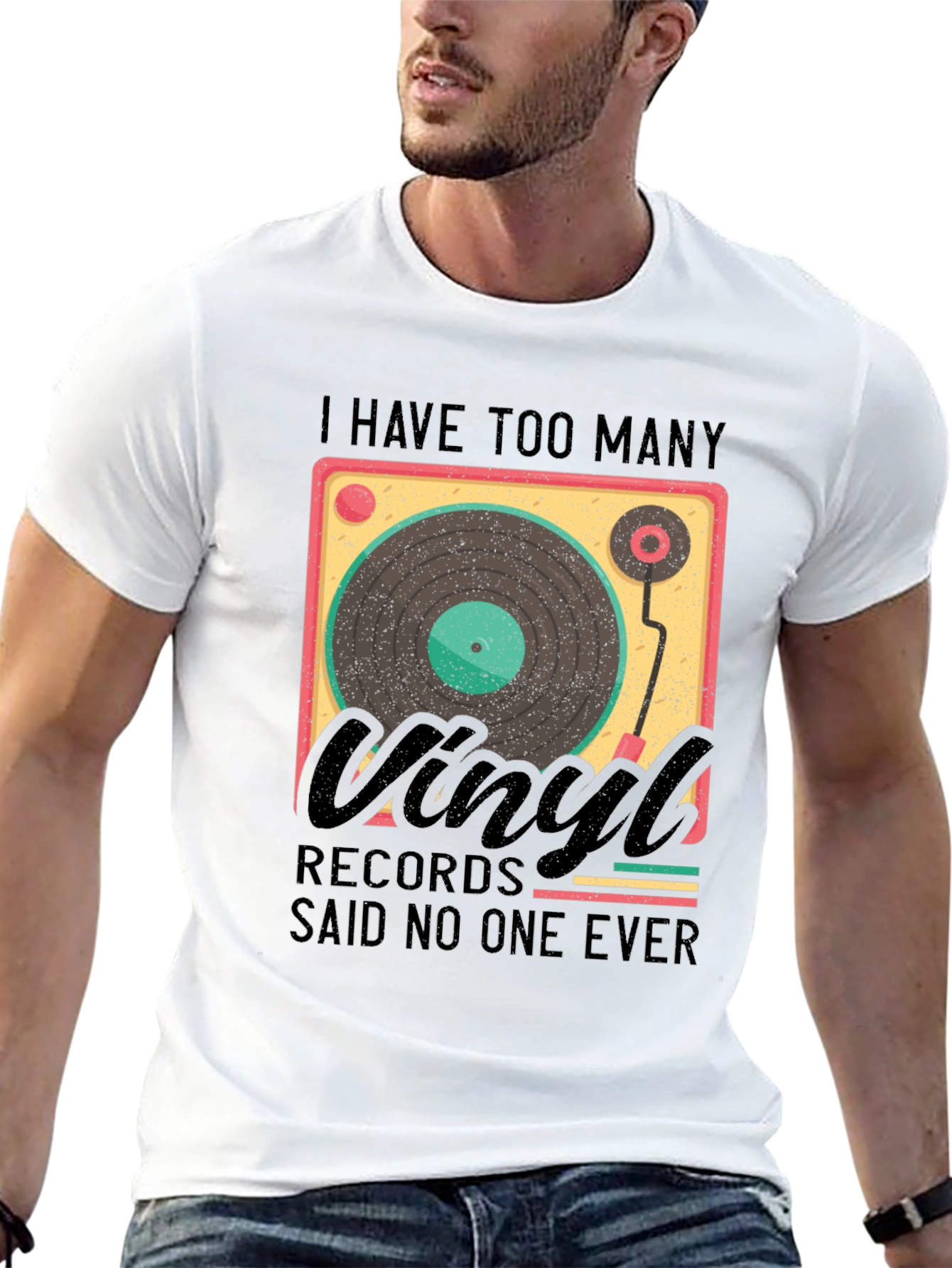 Black Vinyl Record Lover T-Shirt - "Said No One Ever" view 13