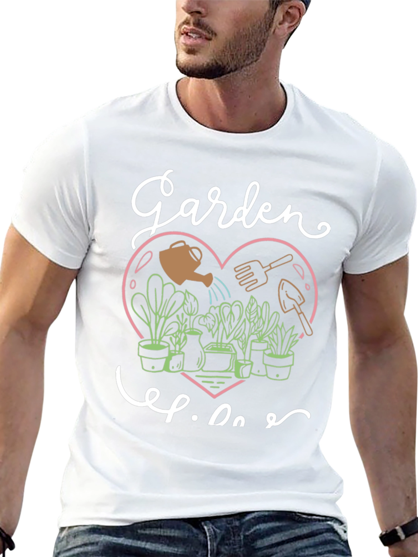 Black Garden Life Graphic Tee - Black Cotton T-Shirt view 13