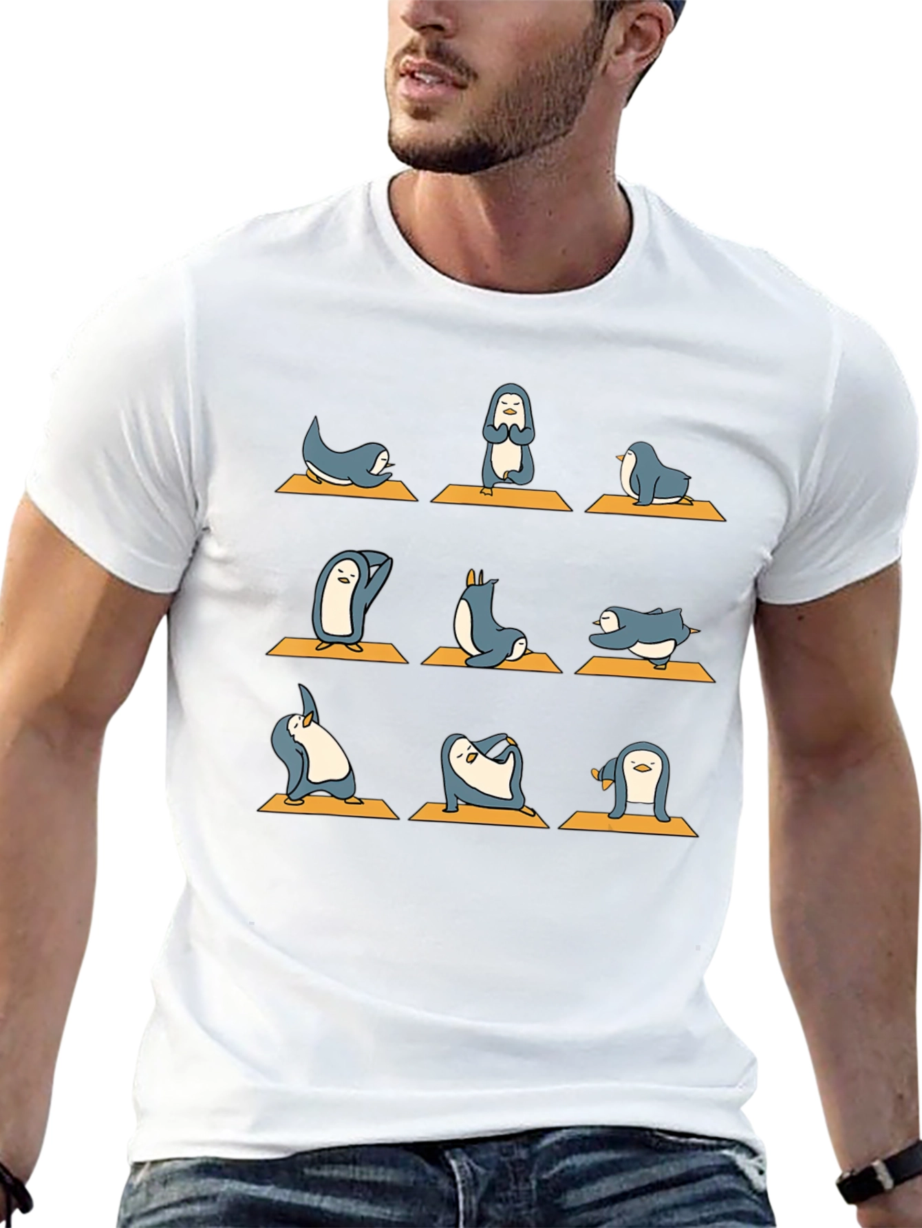 Black Yoga Penguin Graphic Tee view 13