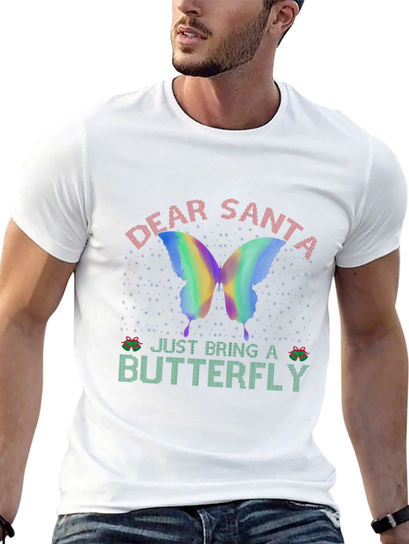 Dear Santa Just Bring a Butterfly Christmas T-Shirt - 13