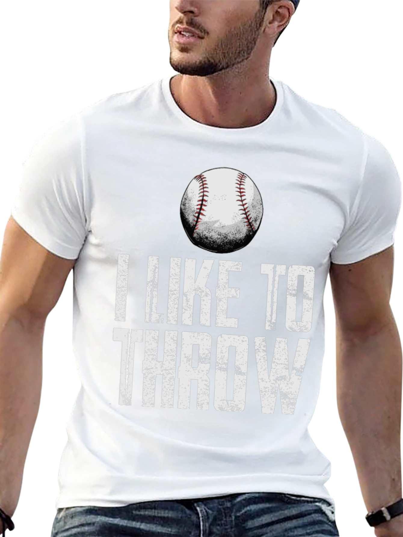 Black I Like to Throw Baseball Graphic Tee view 13